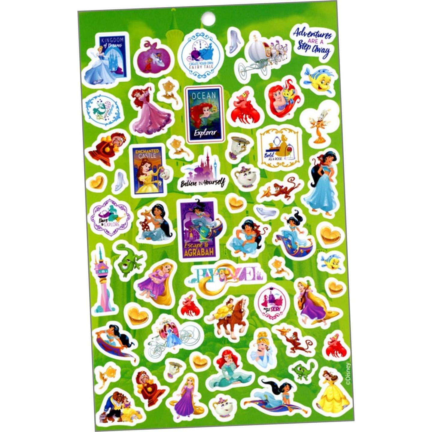 Papel de Pegatinas Disney Princesa - 4 Hojas, 200 Pegatinas