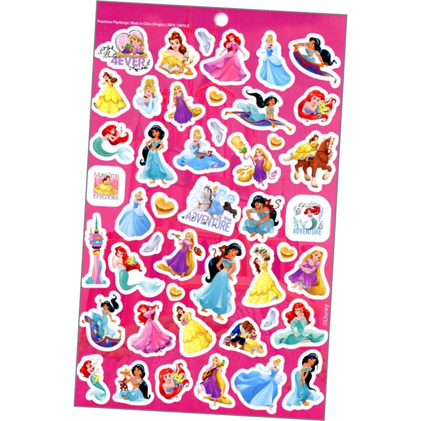 Papel de Pegatinas Disney Princesa - 4 Hojas, 200 Pegatinas