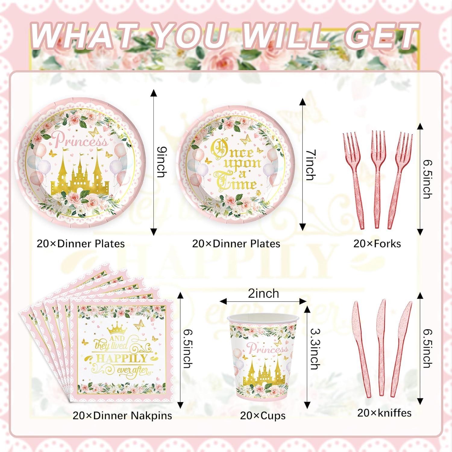 Set de Vajilla de Fiesta Princesa Rejoice Bunny 120PCS