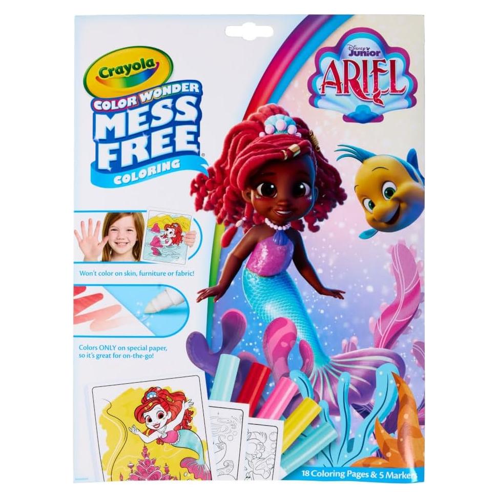 Set de Colorear Crayola Color Wonder Ariel 18 Páginas y 5 Marcadores