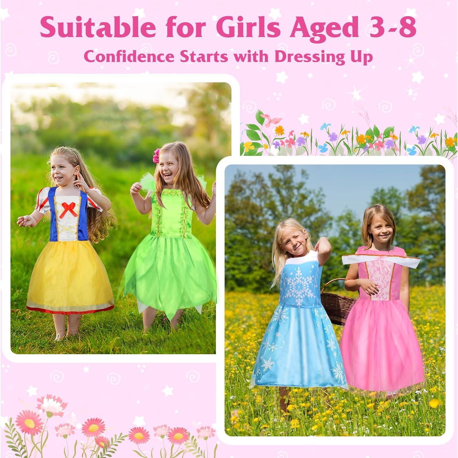 Vestido de Princesa Dulsaera para Niñas 3-8 años, Disfraz