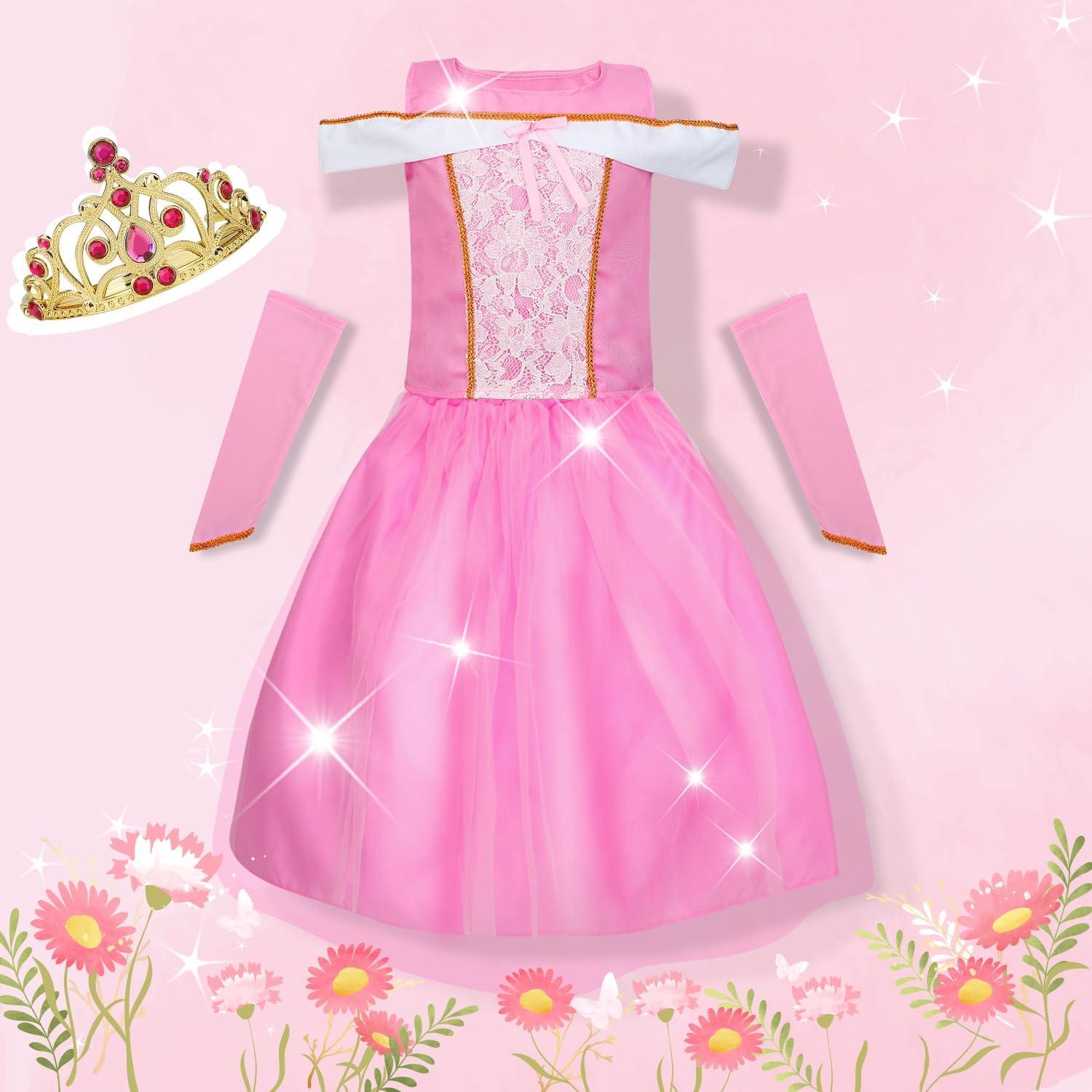 Vestido de Princesa Dulsaera para Niñas 3-8 años, Disfraz