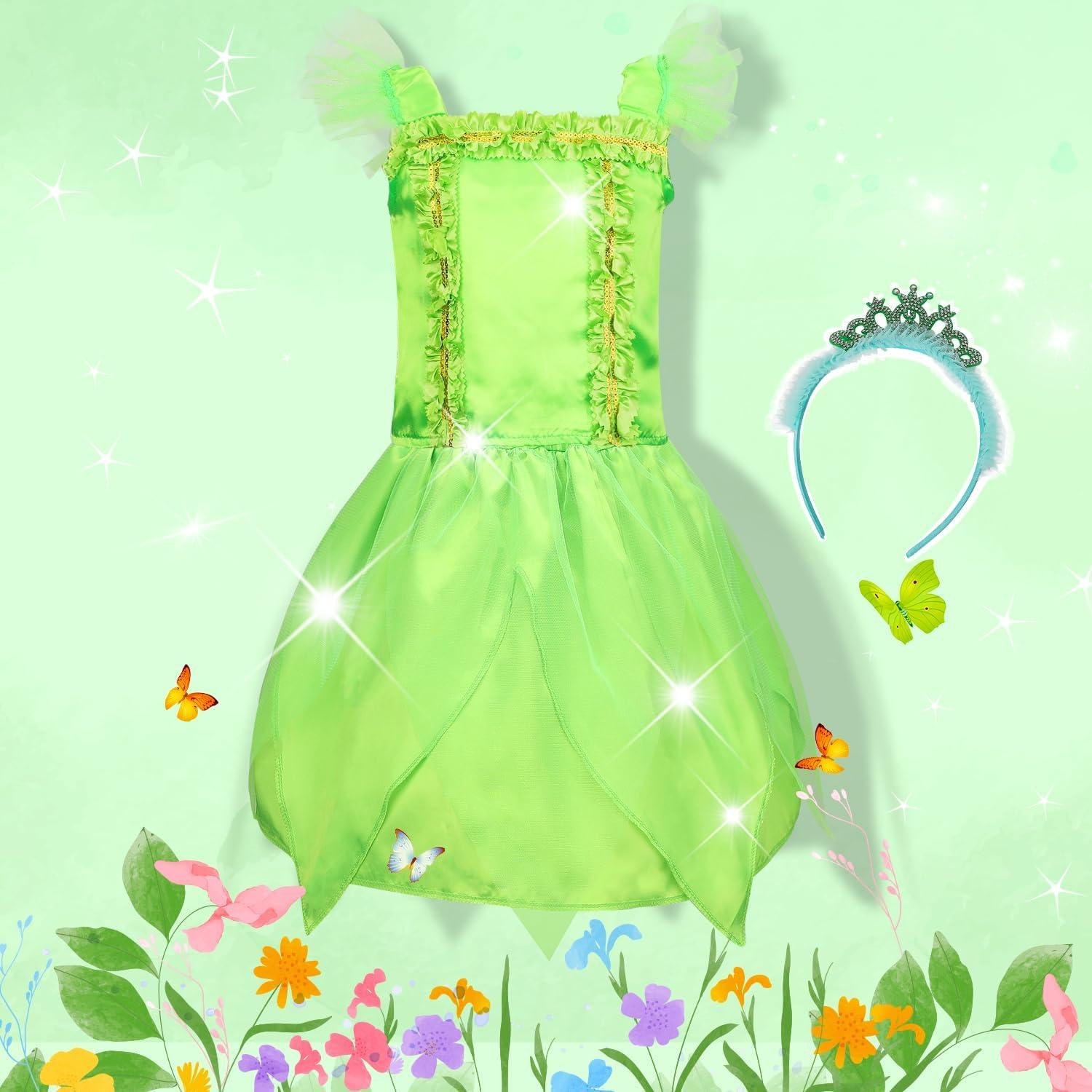 Vestido de Princesa Dulsaera para Niñas 3-8 años, Disfraz