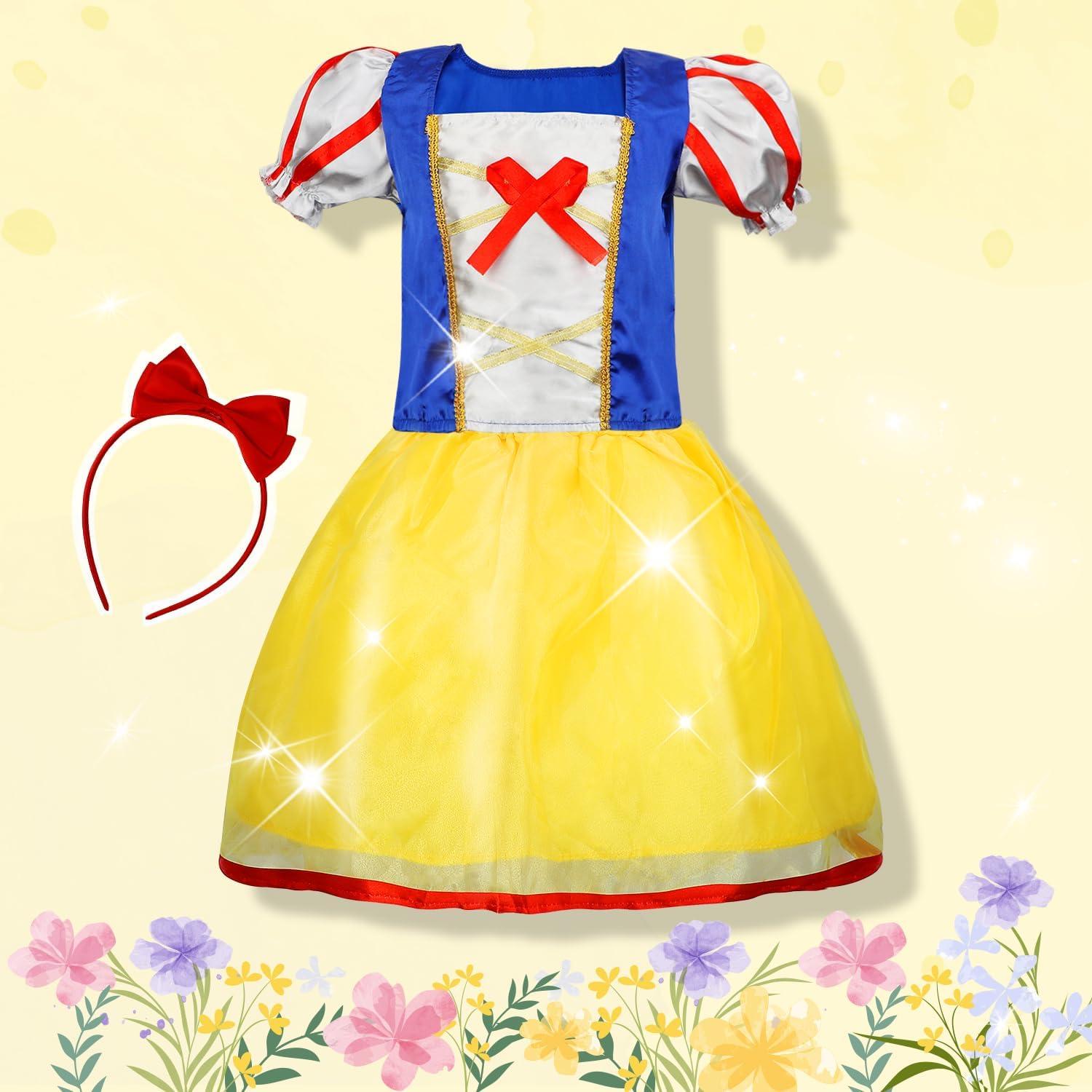 Vestido de Princesa Dulsaera para Niñas 3-8 años, Disfraz