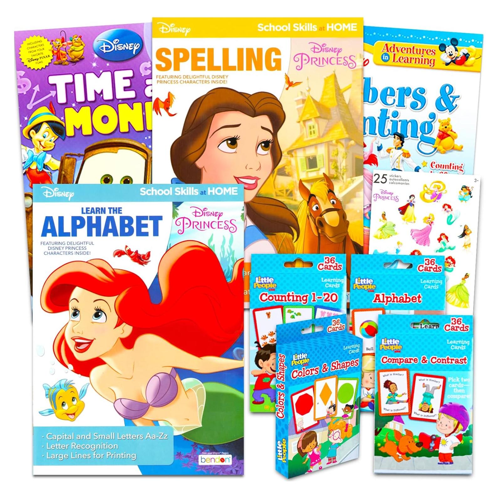 Conjunto de Cuadernos de Aprendizaje Disney para Niños - 4 Piezas