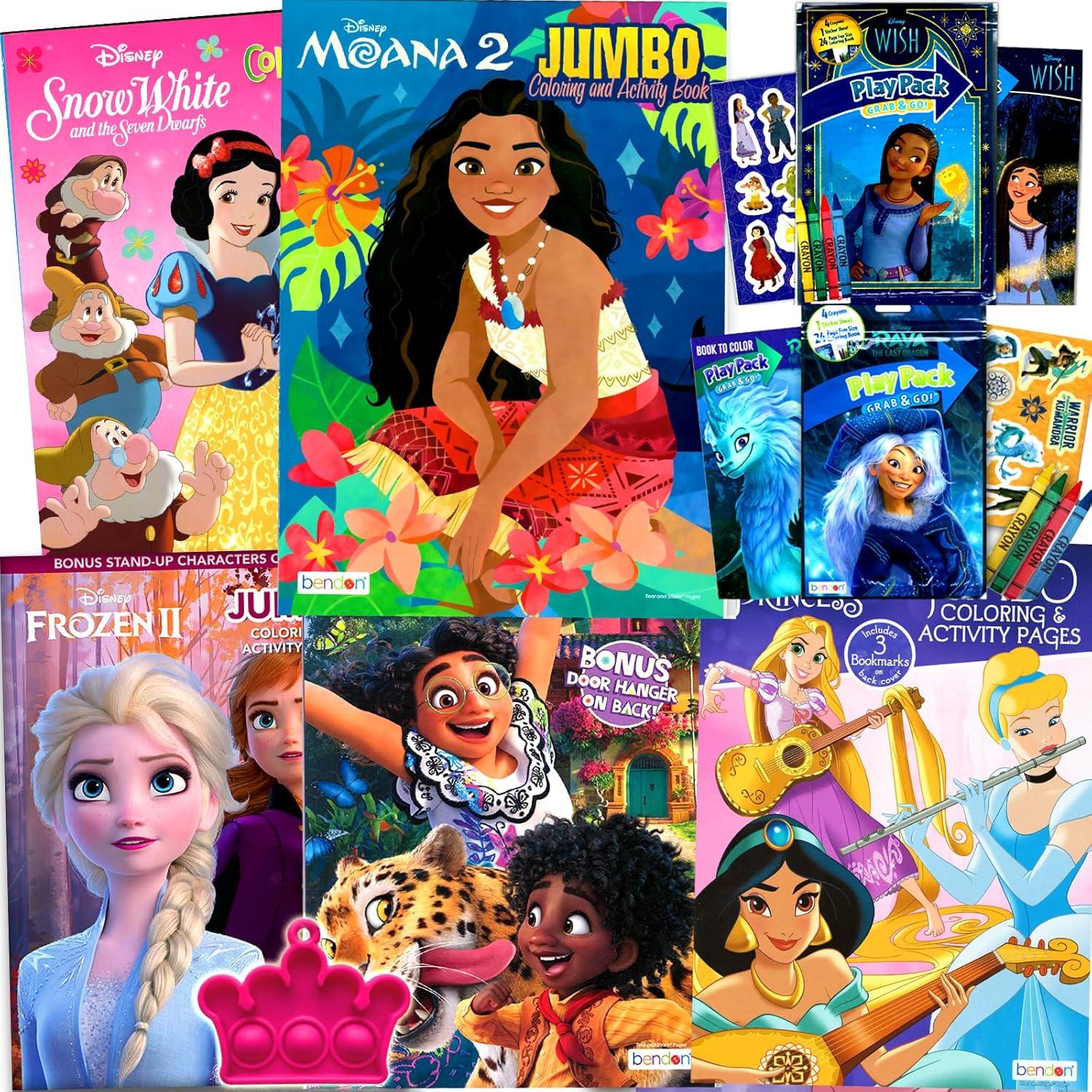Conjunto de Libros para Colorear Disney - 5 Libros + Juegos