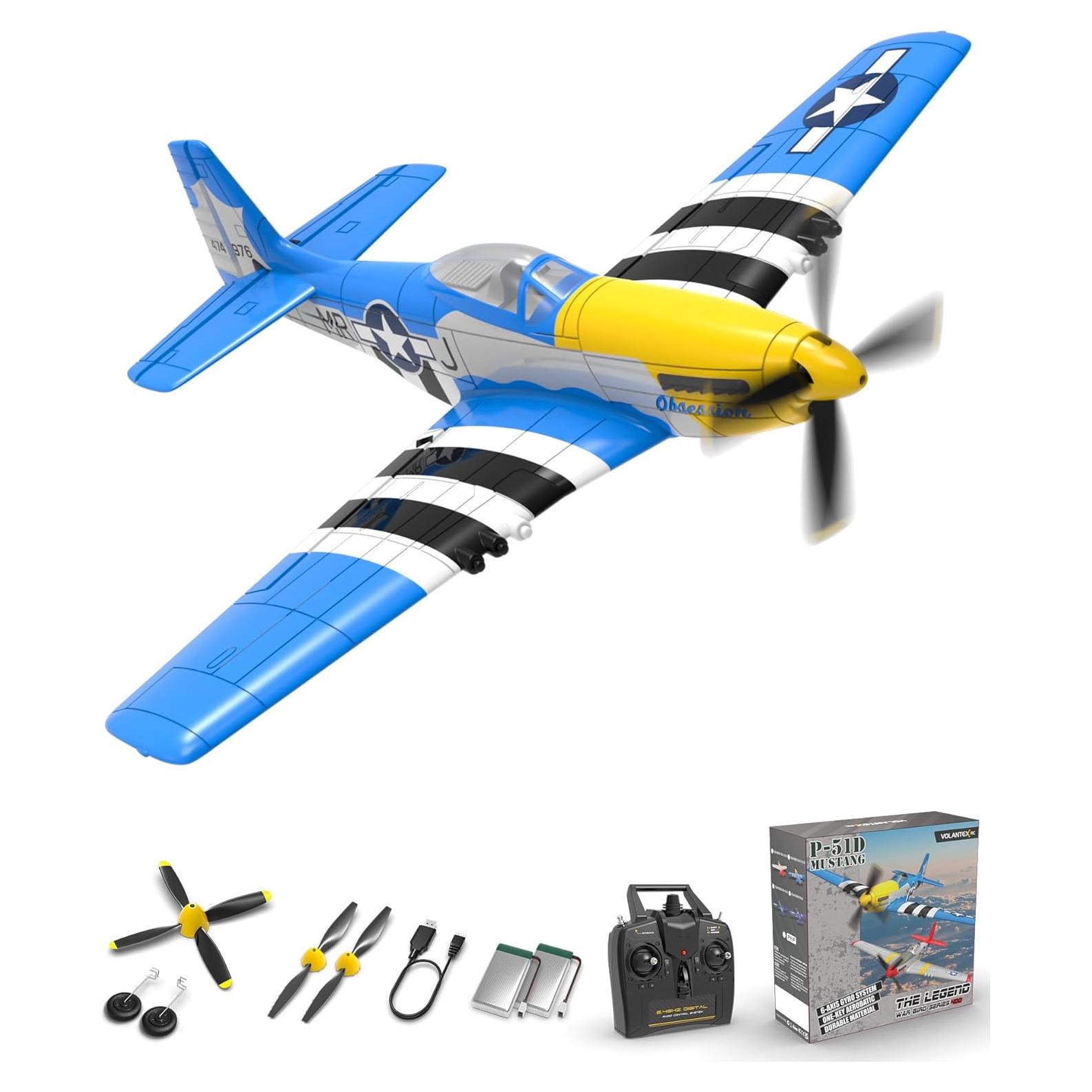 Avión RC VolanteX P51D Mustang 4 Canales Azul