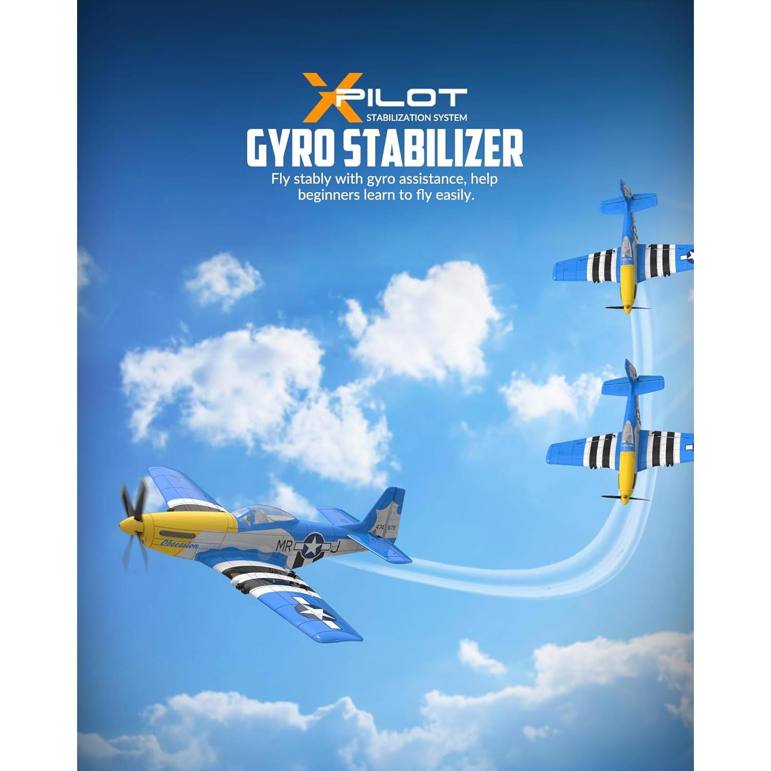 Avión RC VolanteX P51D Mustang 4 Canales Azul