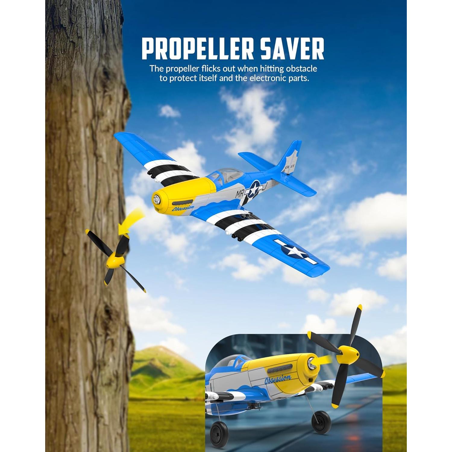 Avión RC VolanteX P51D Mustang 4 Canales Azul