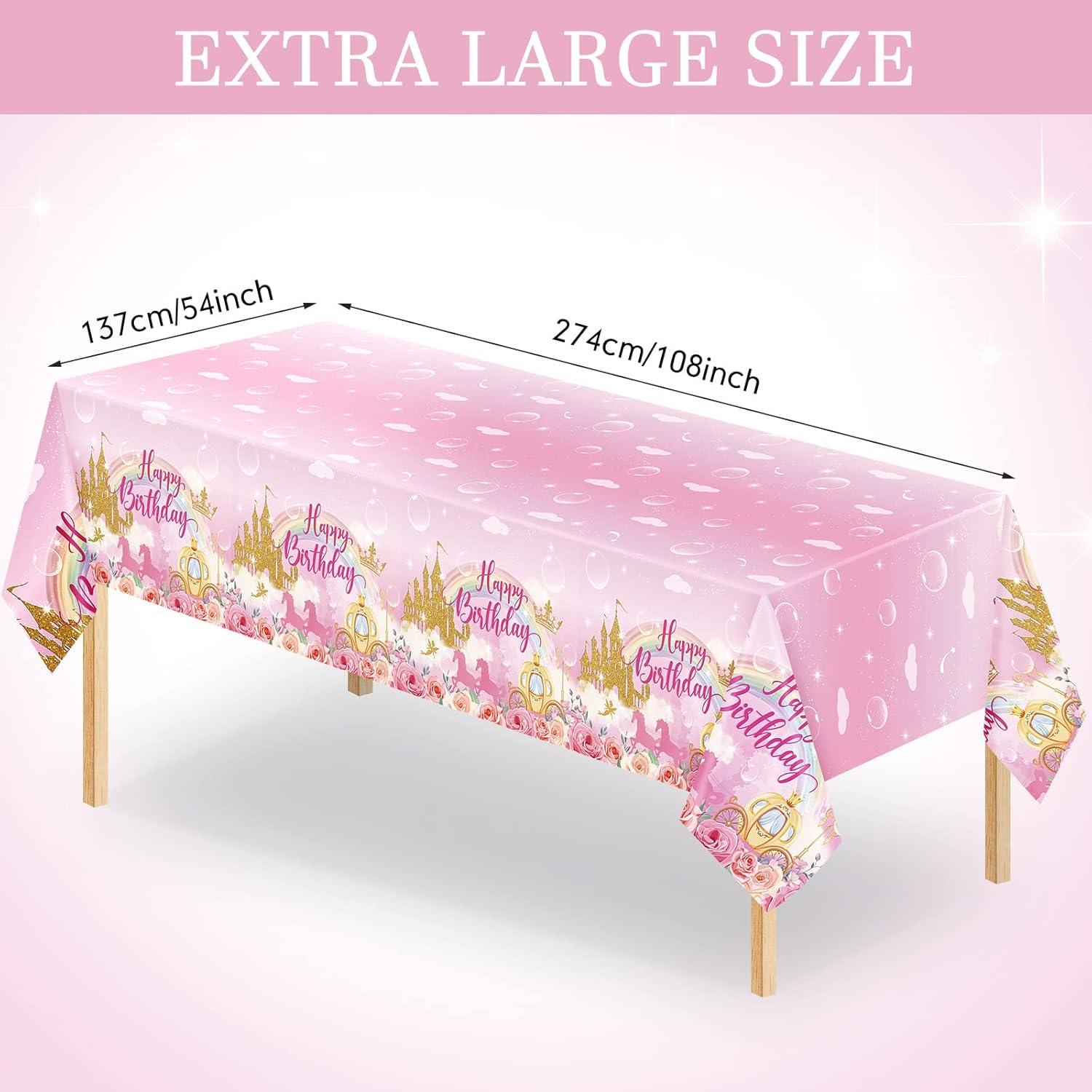 Manteles Desechables de Princesa Oudain - 3 Piezas Rosa 274x137 cm