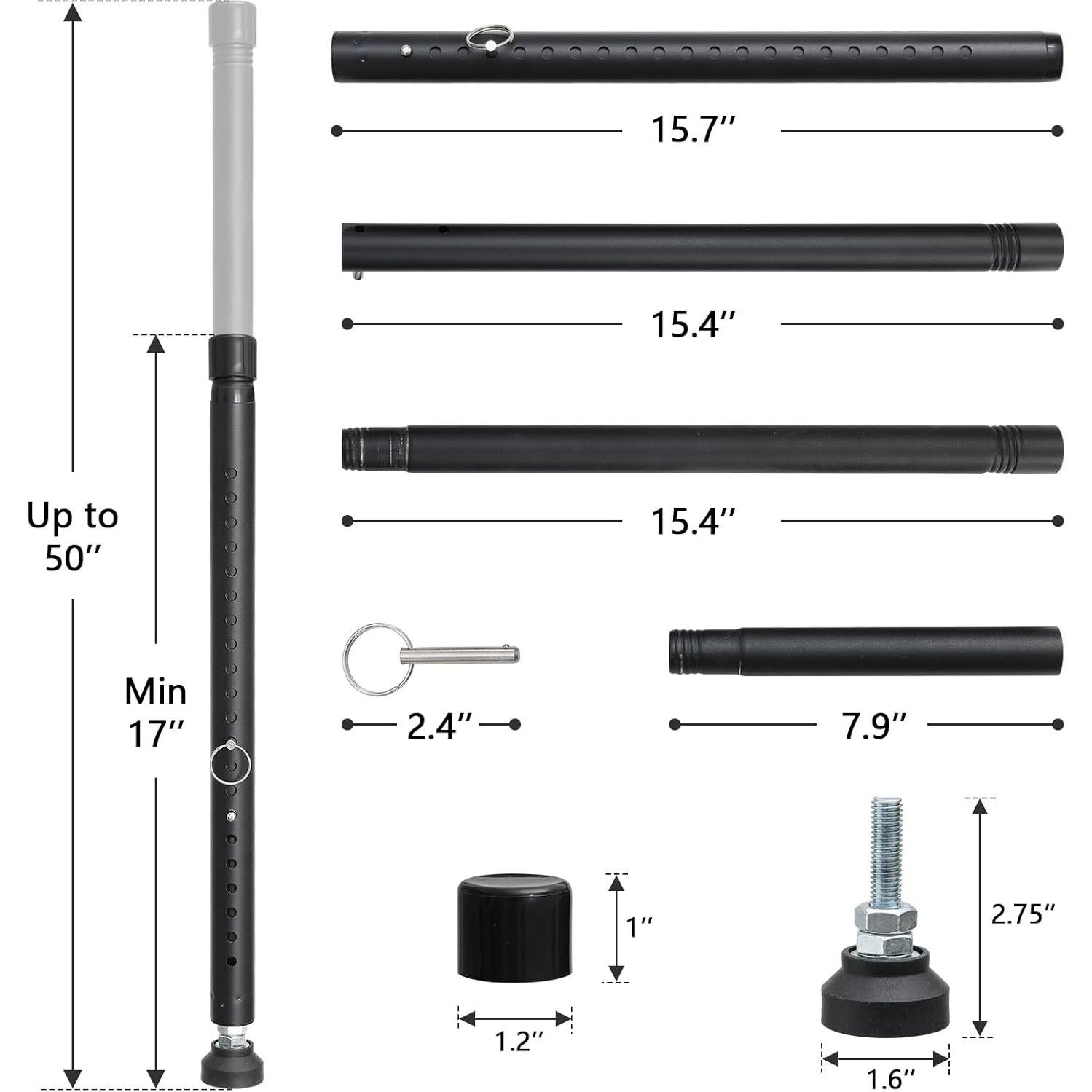 Barra de Seguridad Ajustable DIIG para Puerta Corredera 45-128 cm