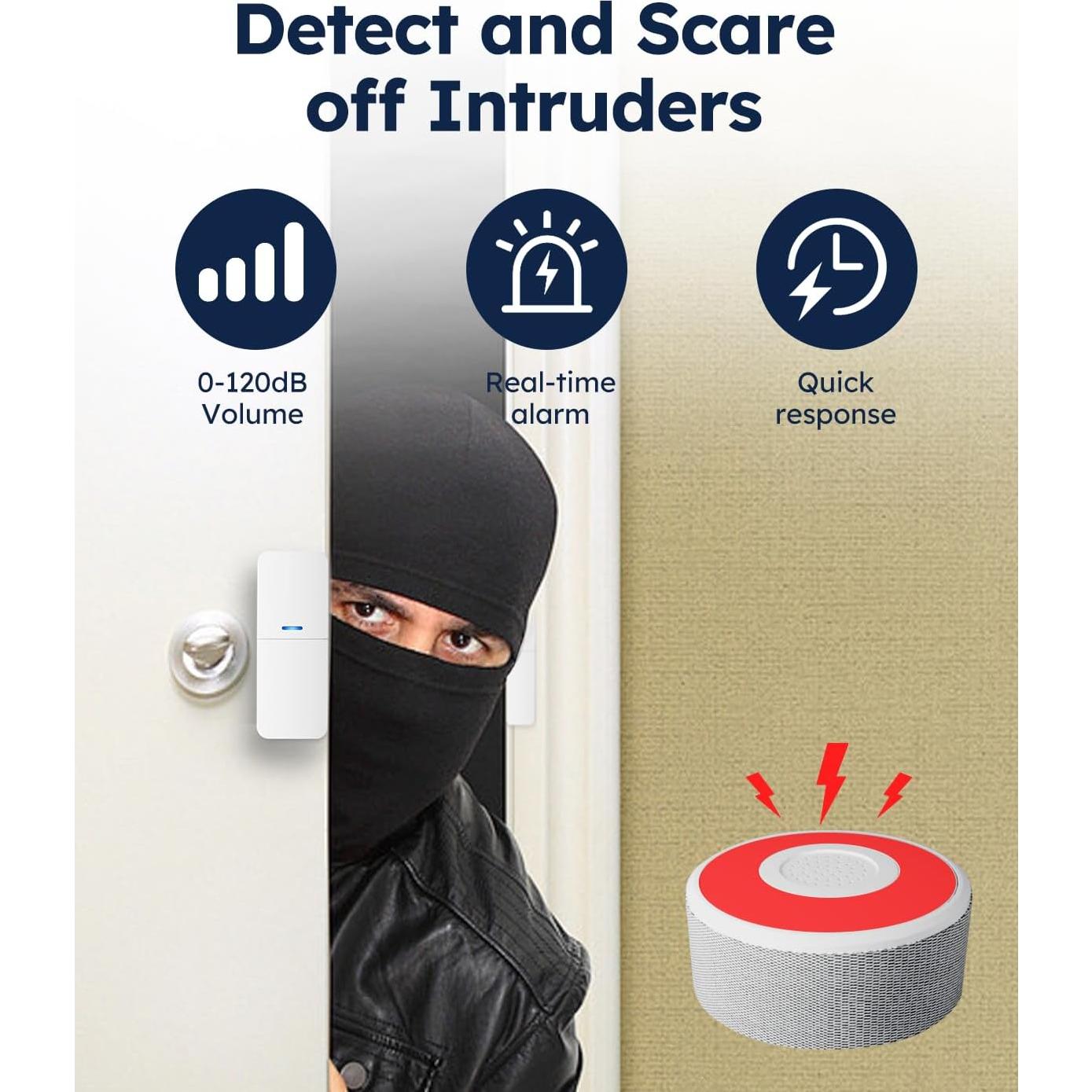 Sistema de Alarma Inalámbrico Tolviviov 8 Piezas con Control APP