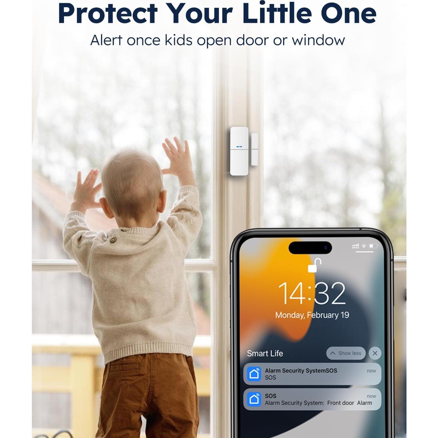 Sistema de Alarma Inalámbrico Tolviviov 8 Piezas con Control APP