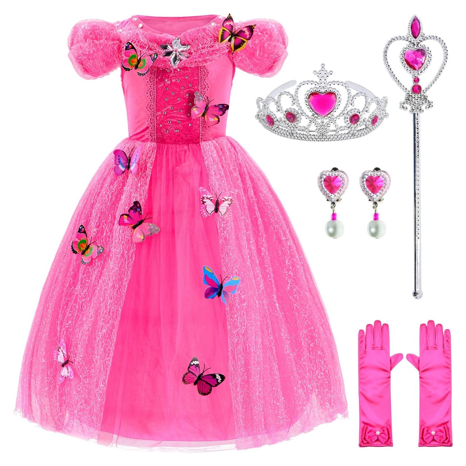 Disfraz de Princesa Deluxe Party Chili 6-7 Años Rosa 130cm