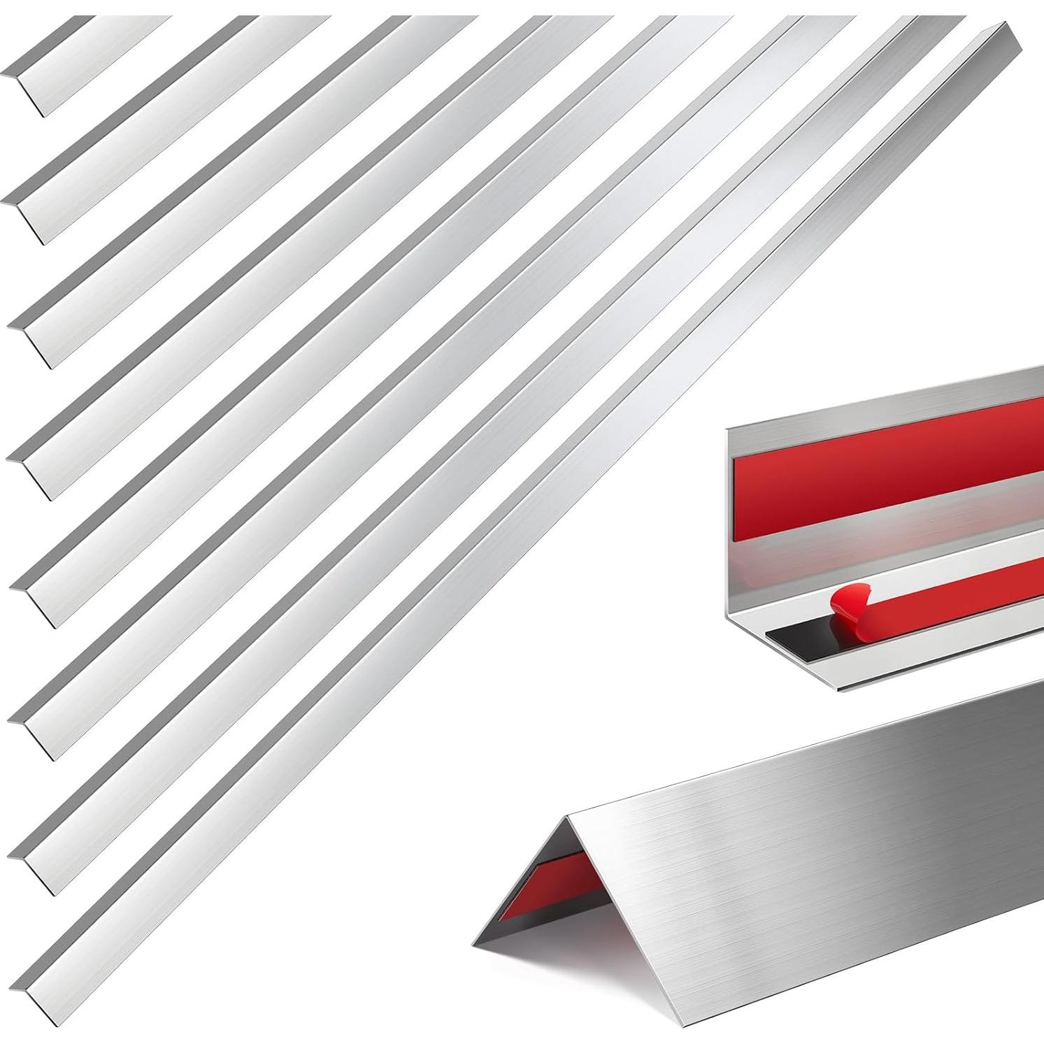 Therwen 10 Piezas Protectores de Esquinas Acero Inoxidable 121.9 cm