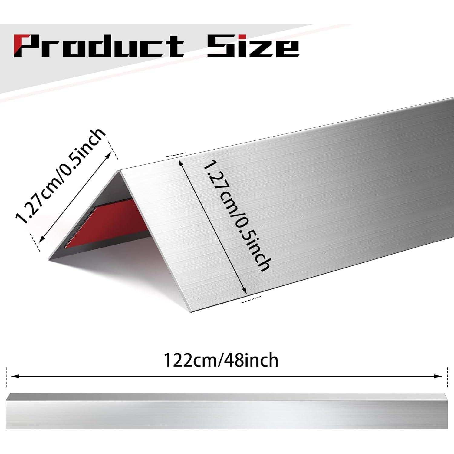 Therwen 10 Piezas Protectores de Esquinas Acero Inoxidable 121.9 cm