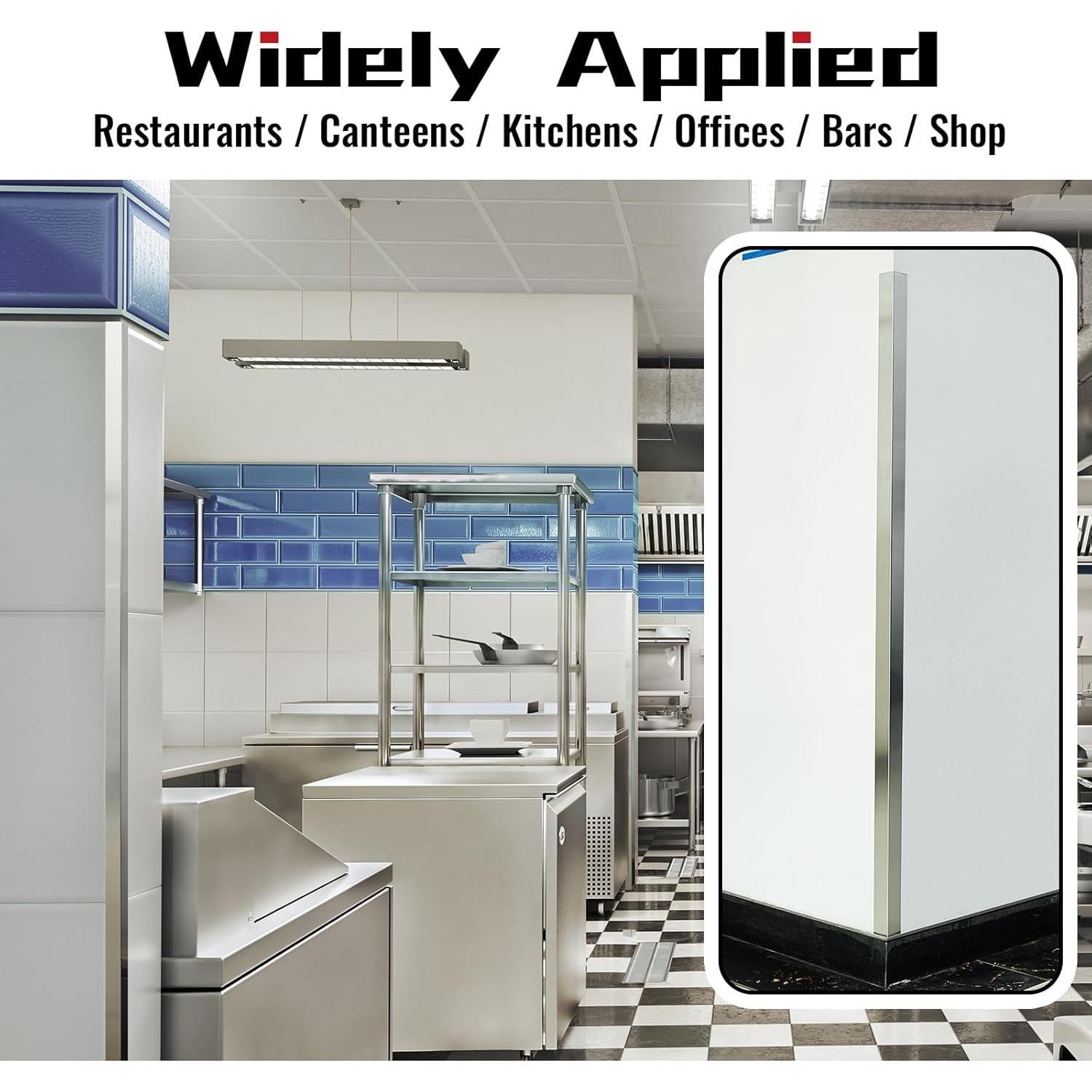 Therwen 10 Piezas Protectores de Esquinas Acero Inoxidable 121.9 cm