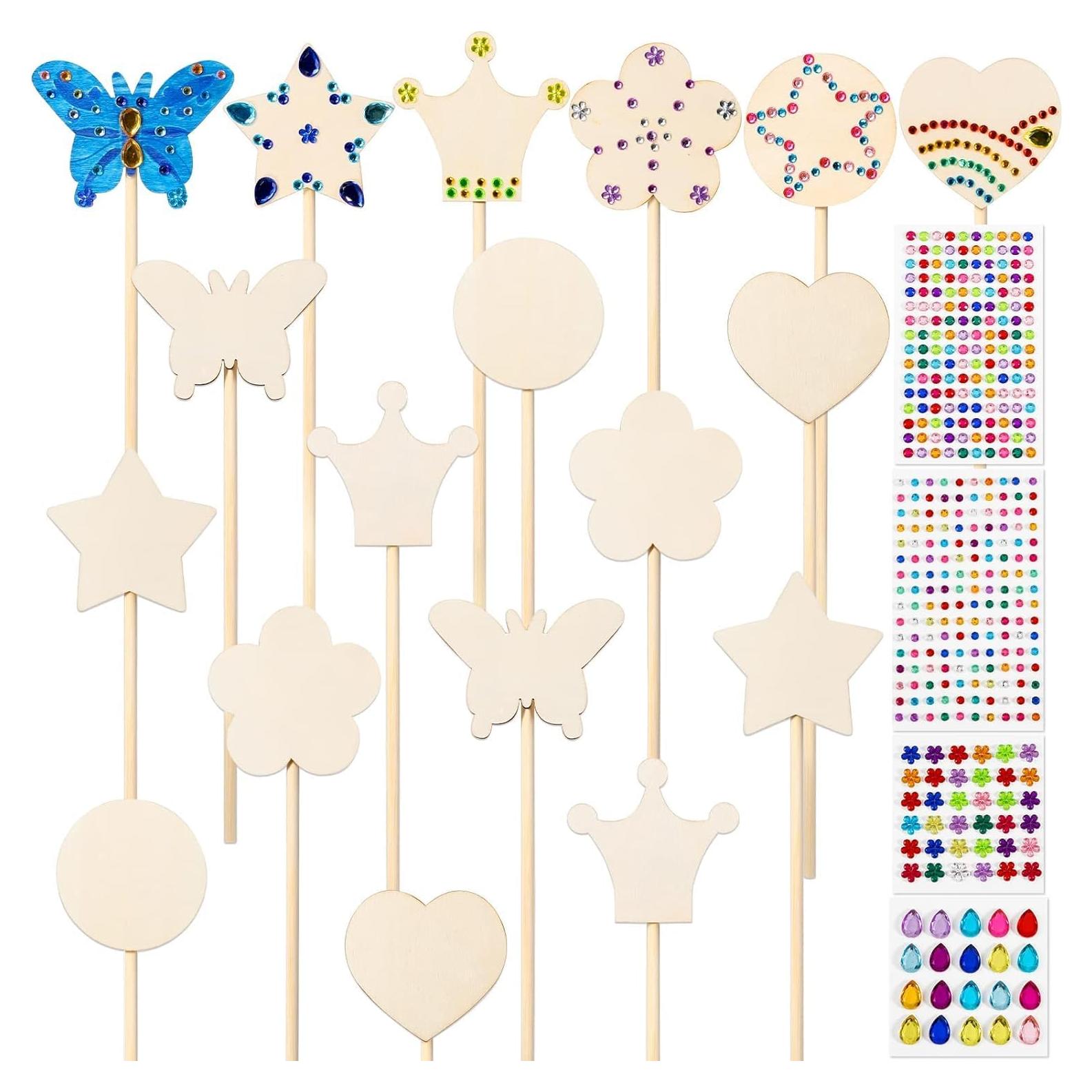 Kit de Manualidades Pllieay: 18 Varitas de Princesa de Madera