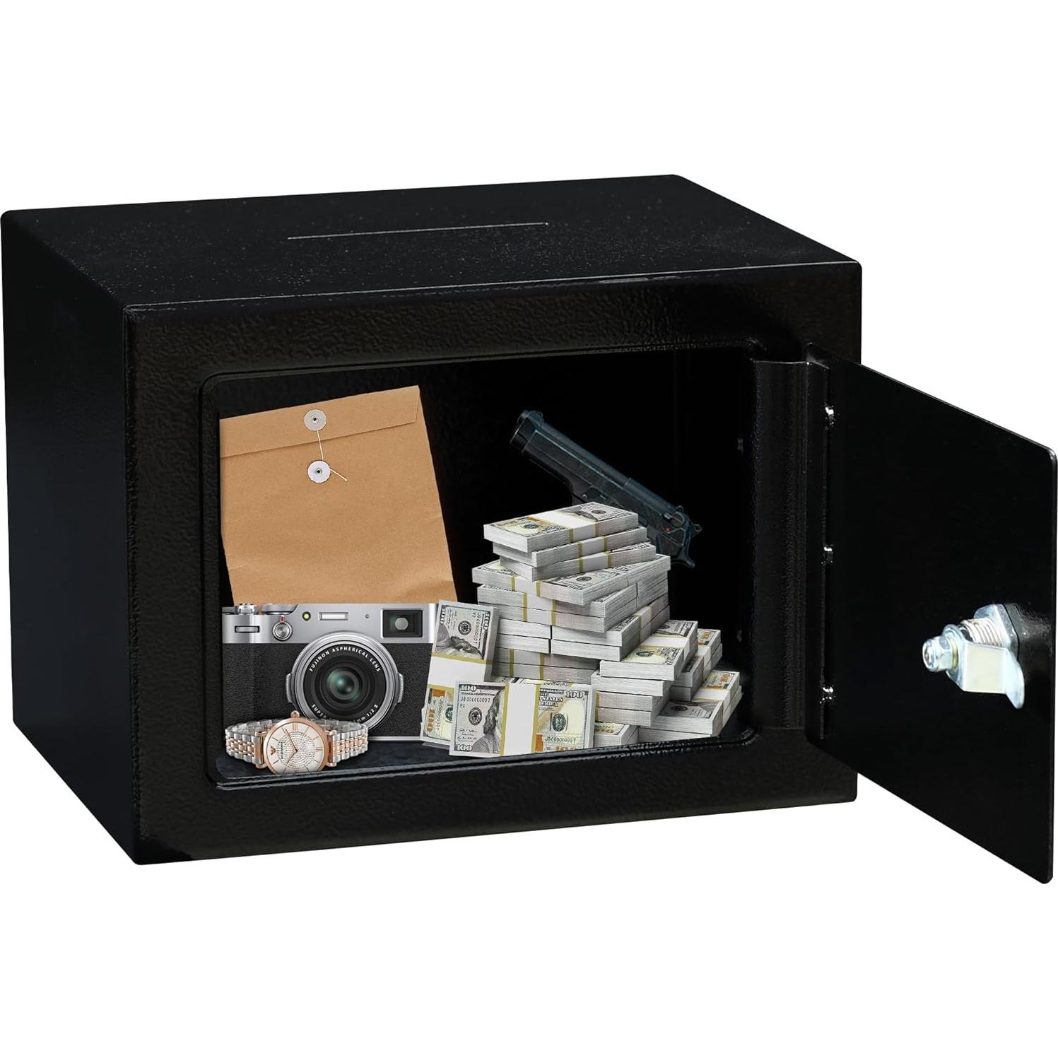 Caja Fuerte Pequeña ELLAIG 22.9x17x17 cm Seguridad Negra