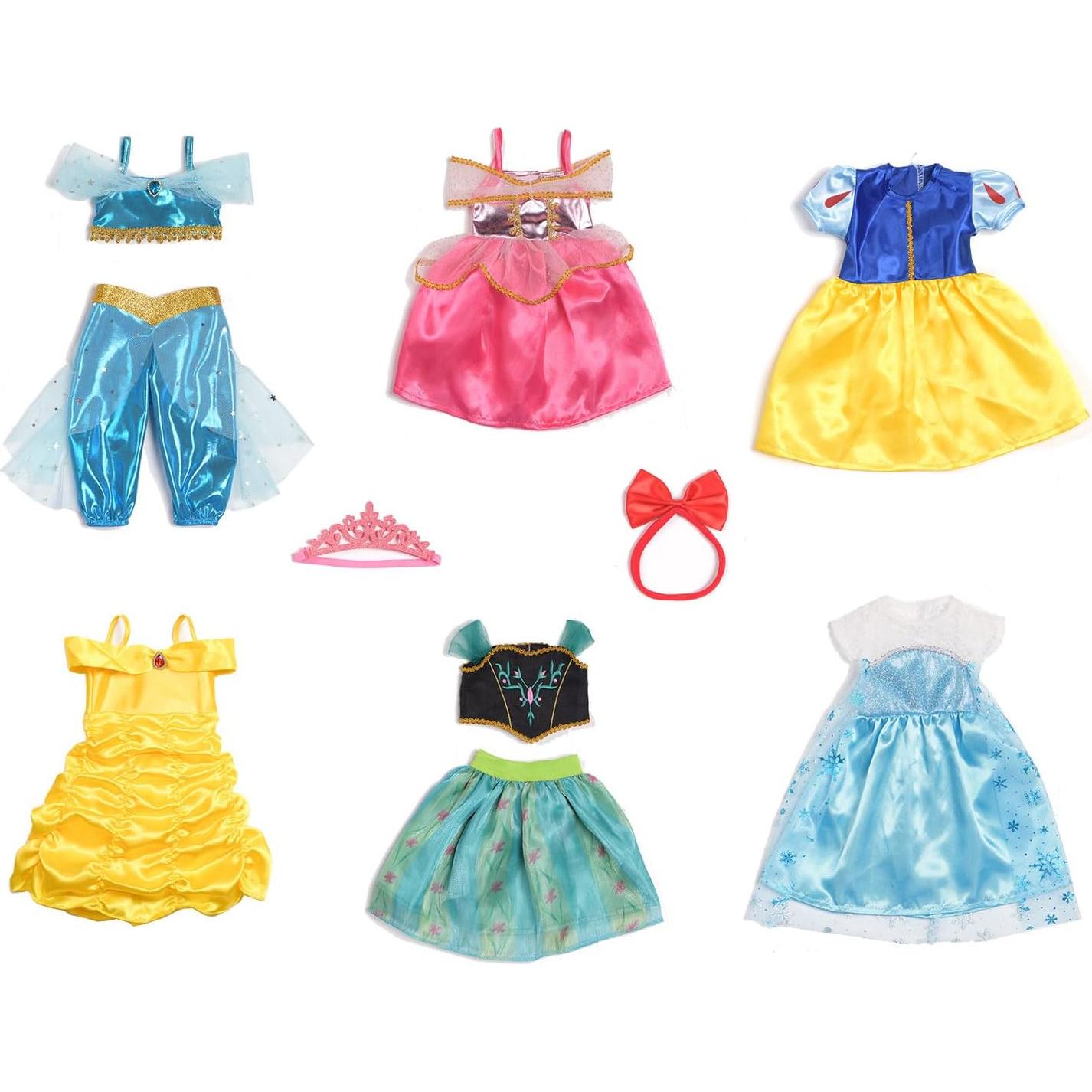 Conjuntos de Ropa para Muñeca 18" Sweet Dolly - 6 Vestidos Princesa