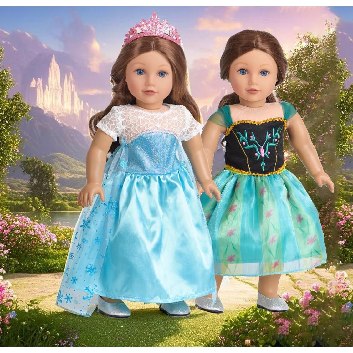 Conjuntos de Ropa para Muñeca 18" Sweet Dolly - 6 Vestidos Princesa