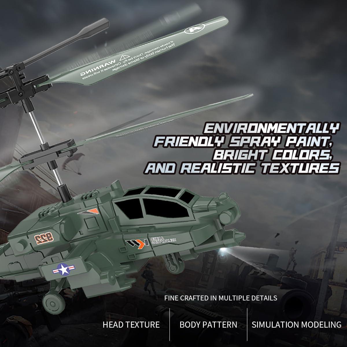 Helicóptero RC Wanwuxin con Luz y Sonido - Modelo Militar