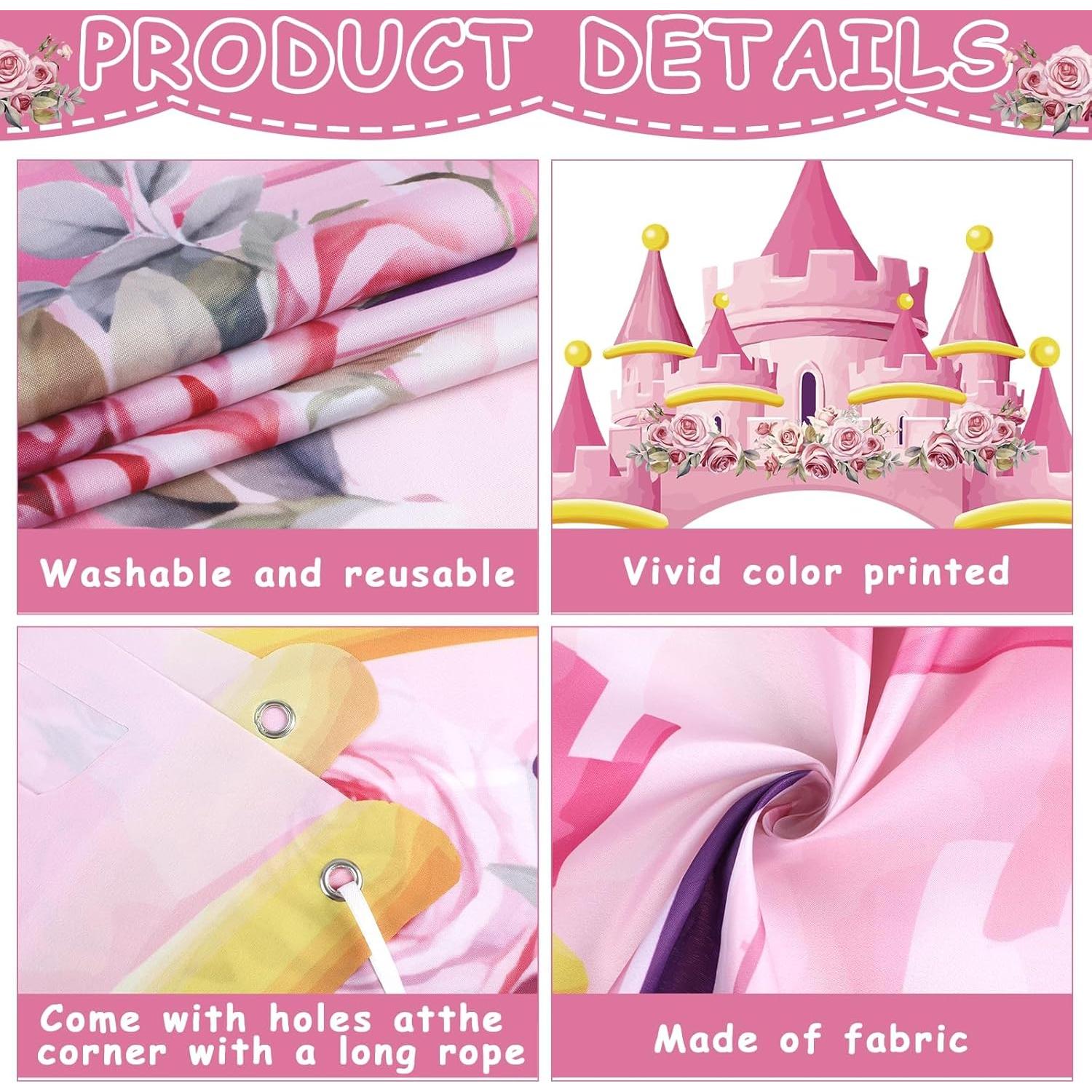 Banner de Fiesta Princesa Rosa CHUNNIN 176x123 cm Decoración