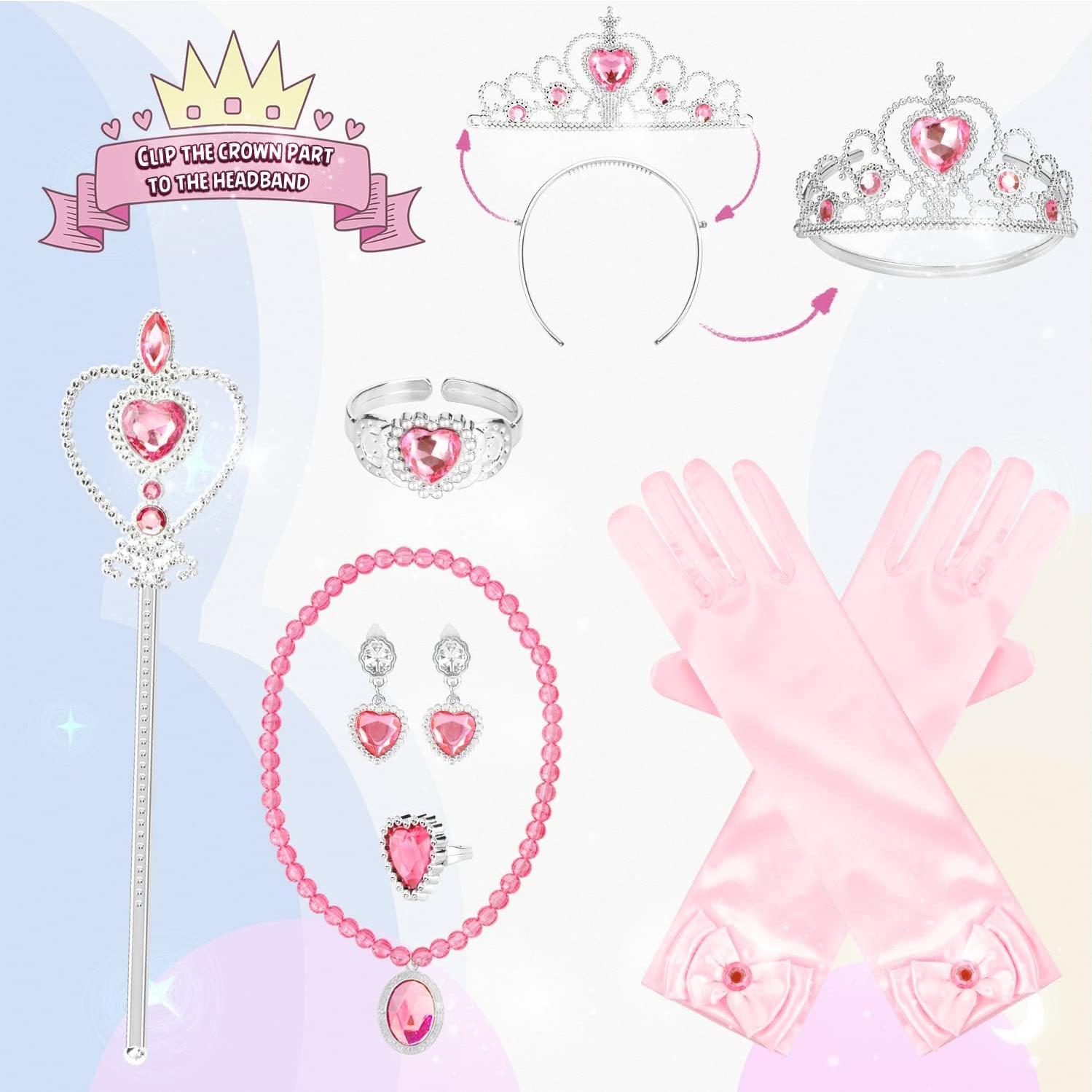 Conjunto de Disfraz de Princesa Rosa con Capa y Accesorios