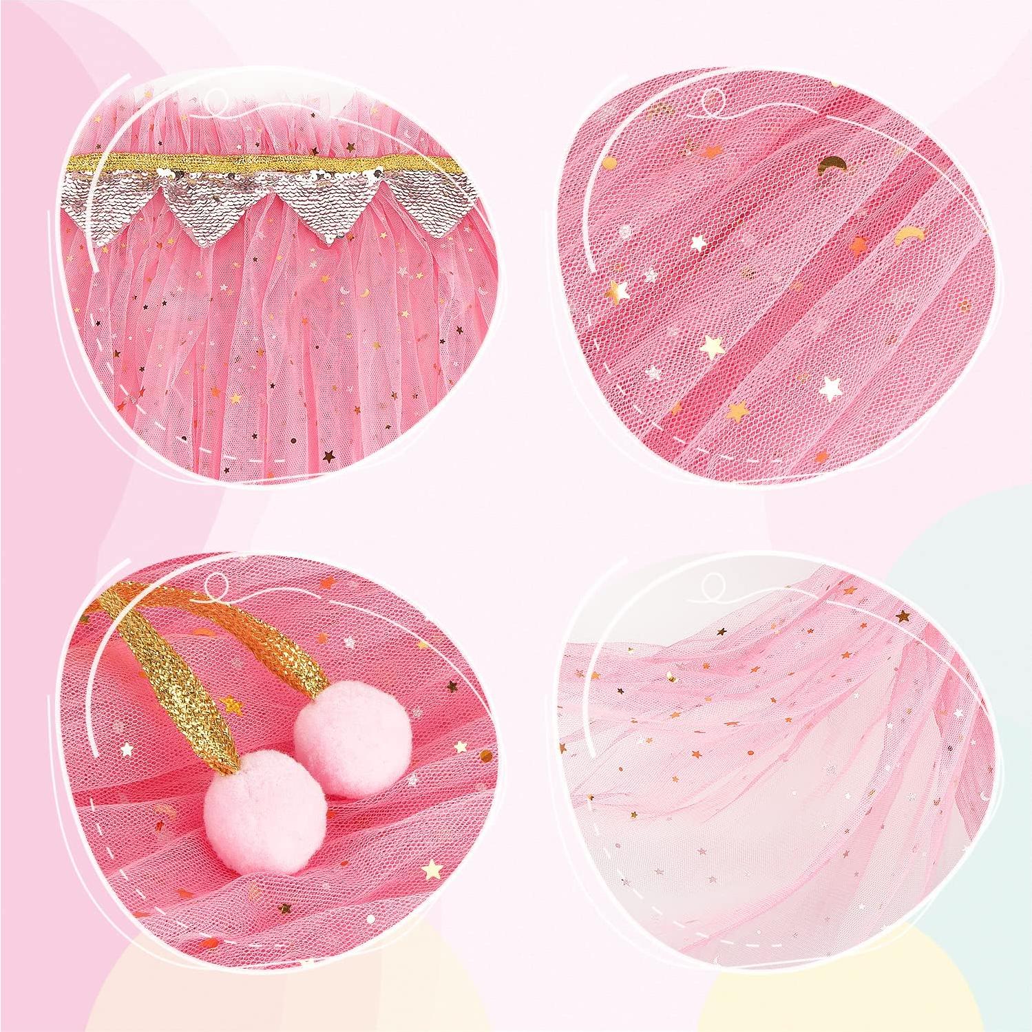 Conjunto de Disfraz de Princesa Rosa con Capa y Accesorios