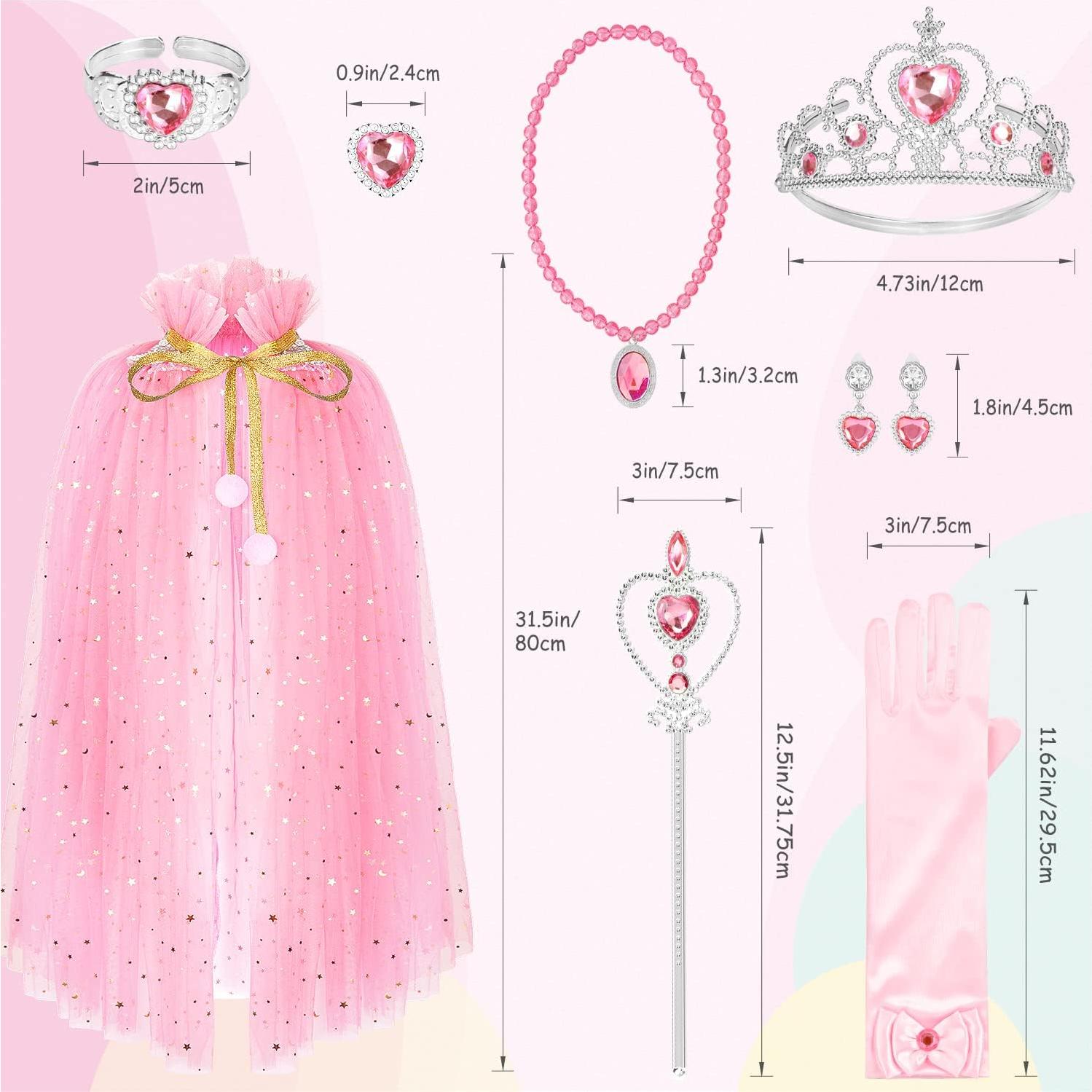 Conjunto de Disfraz de Princesa Rosa con Capa y Accesorios