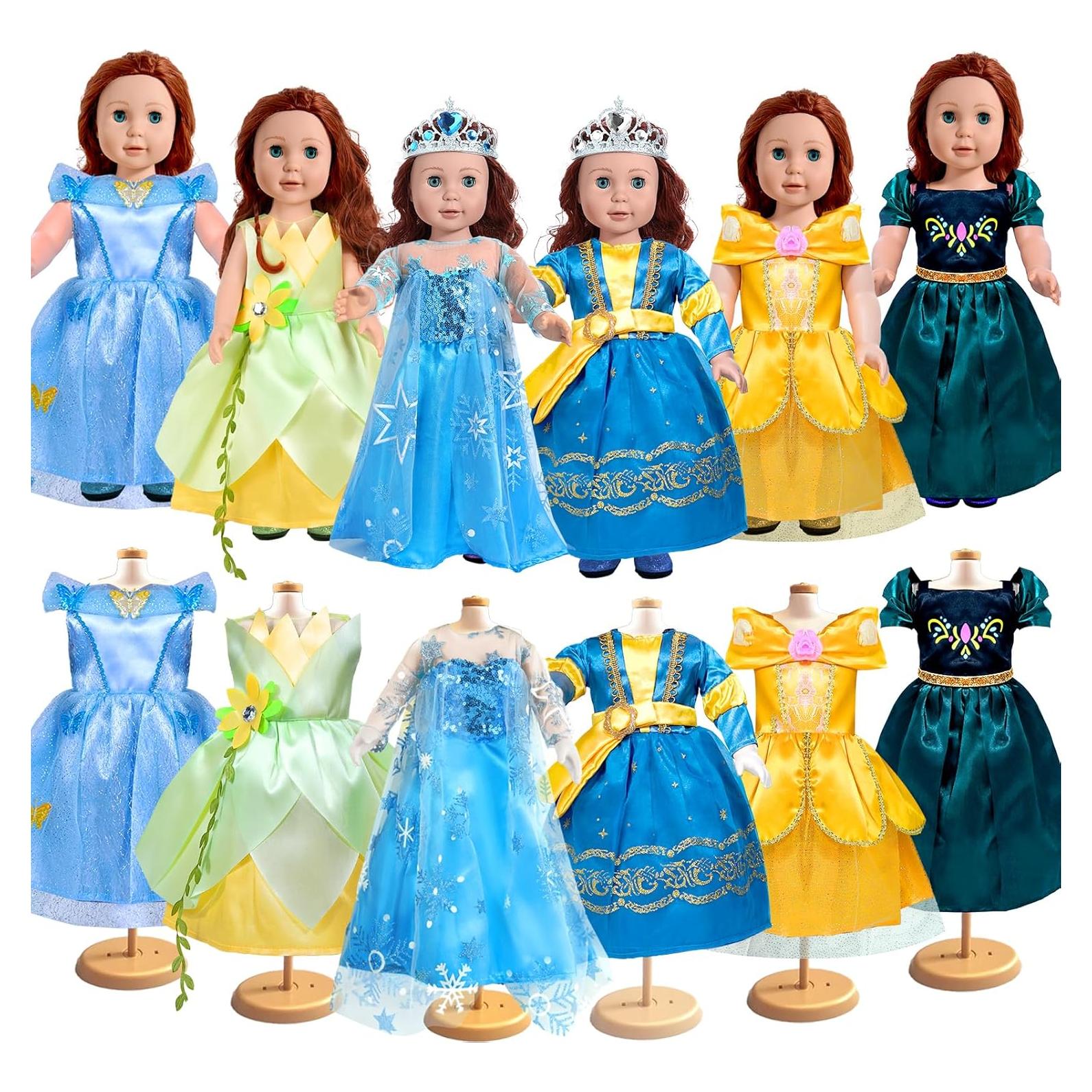 Conjunto de Ropa de Muñeca de 18" ARTST - 6 Piezas Princesa