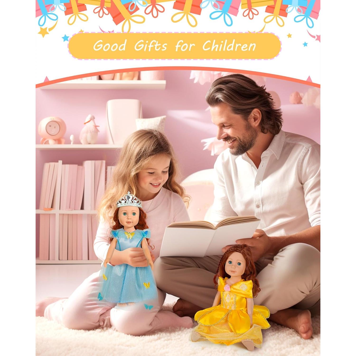 Conjunto de Ropa de Muñeca de 18" ARTST - 6 Piezas Princesa