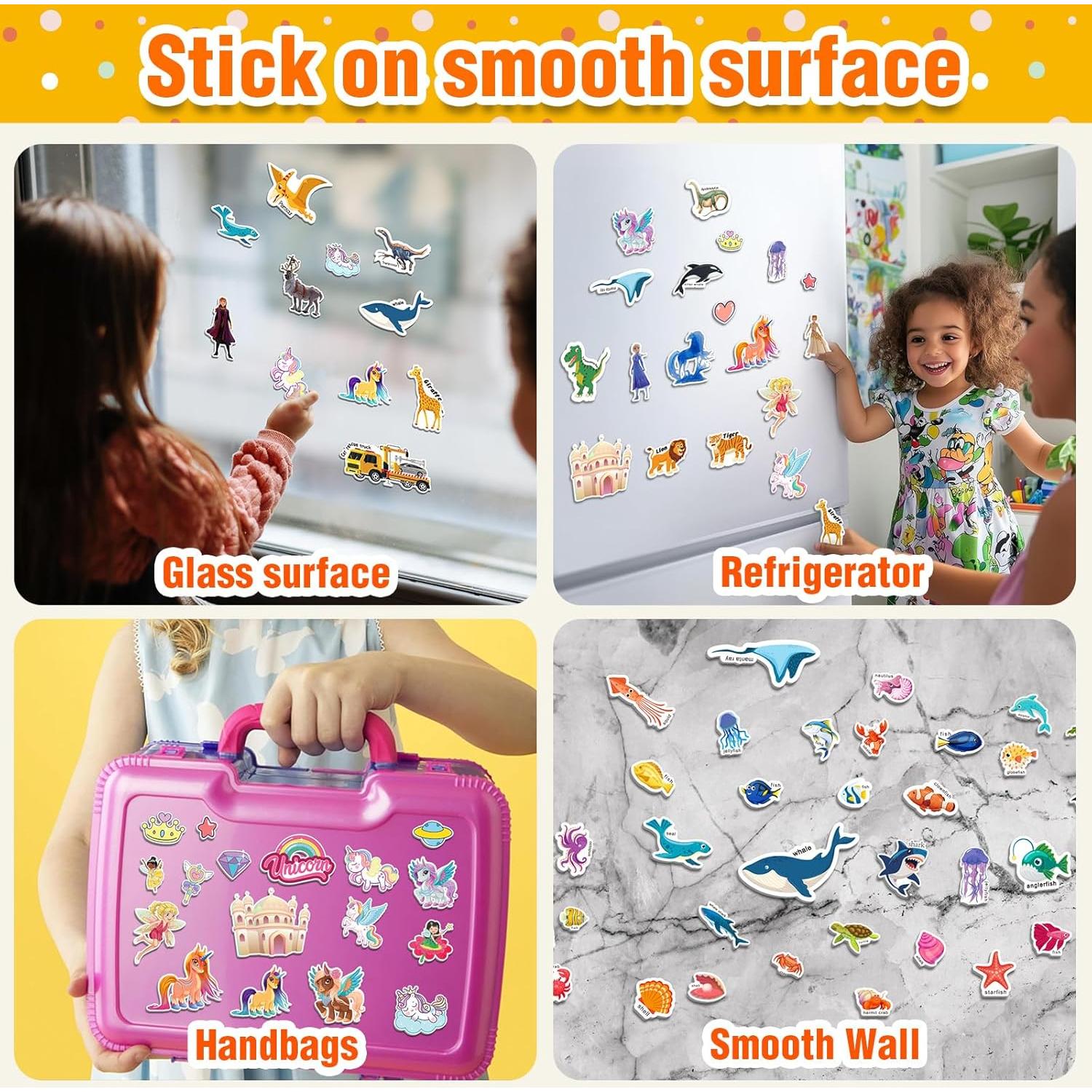 3 Libros de Pegatinas Reutilizables Meleetoon para Niños 1-4 Años