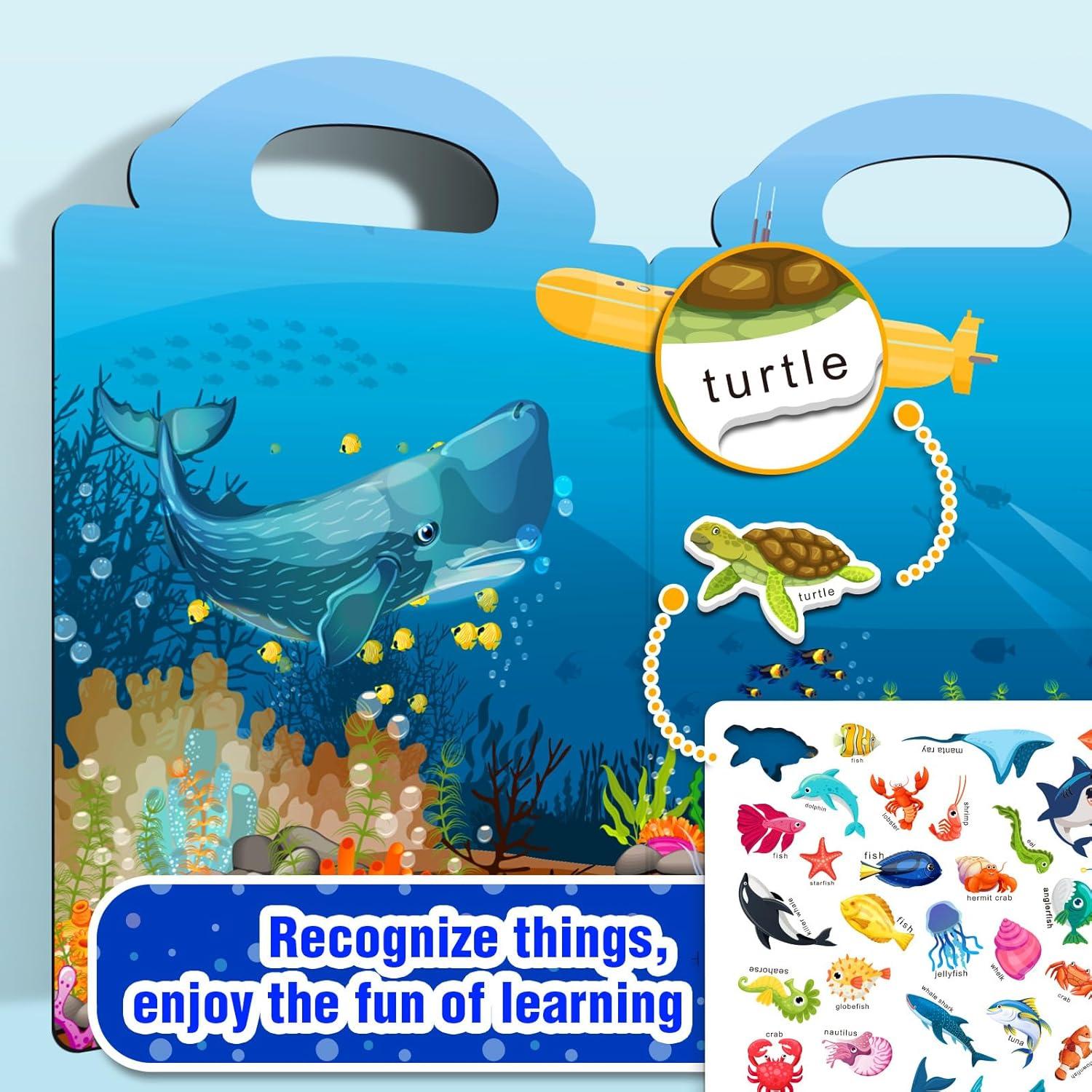 3 Libros de Pegatinas Reutilizables Meleetoon para Niños 1-4 Años