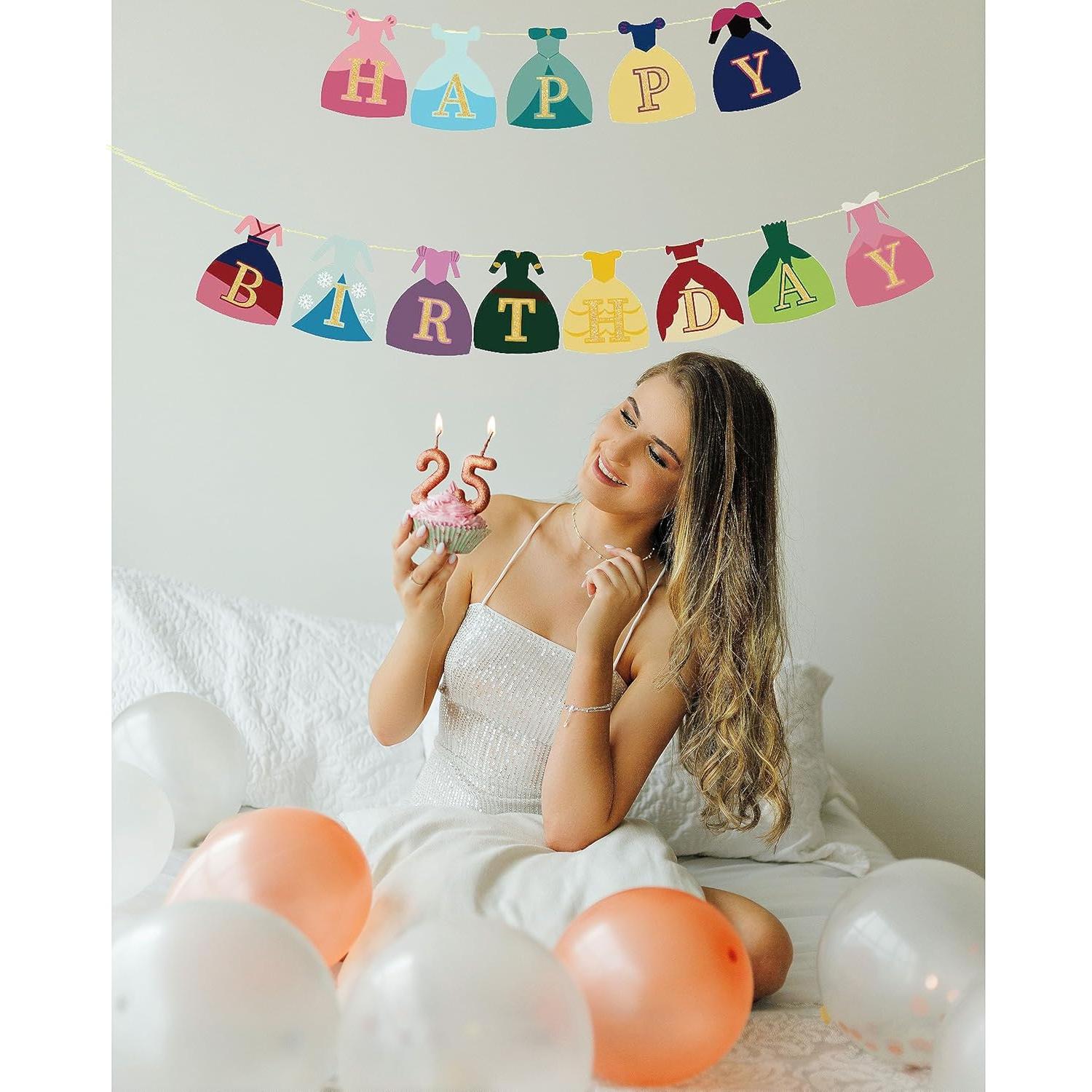 Banner de Cumpleaños Princesa - Decoración Fiesta 1 Año