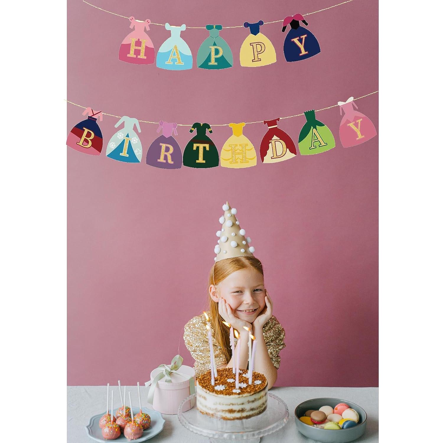 Banner de Cumpleaños Princesa - Decoración Fiesta 1 Año