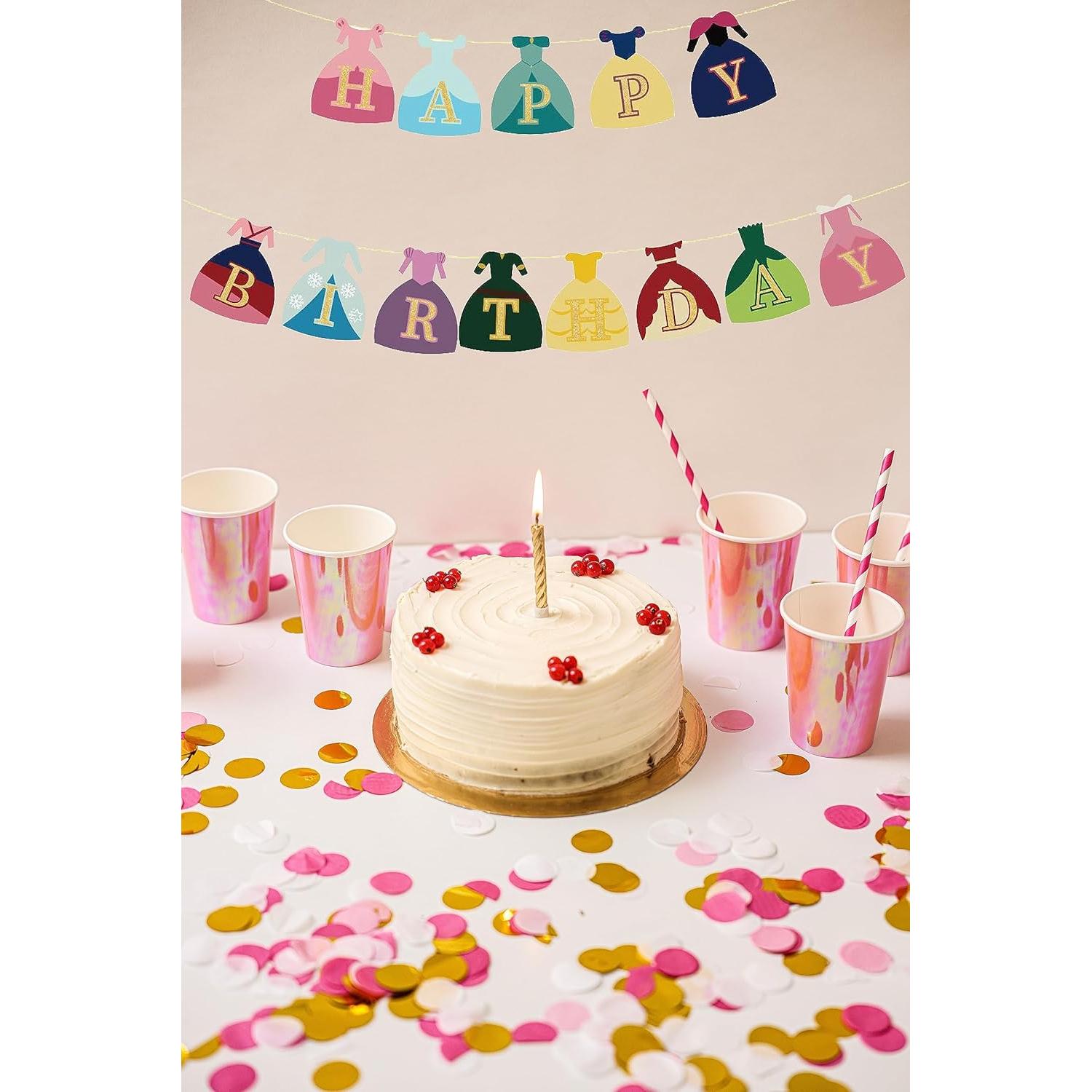 Banner de Cumpleaños Princesa - Decoración Fiesta 1 Año