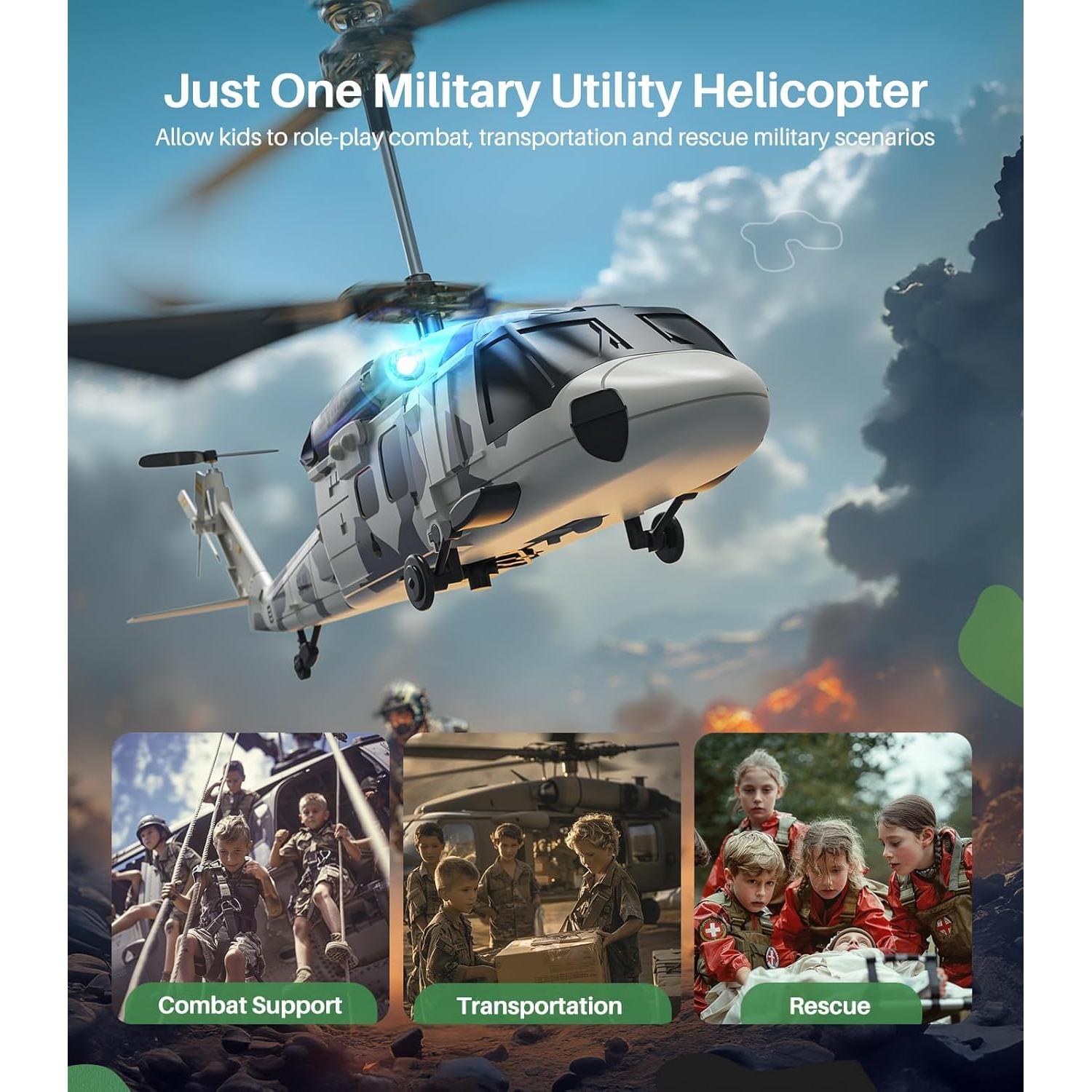 Helicóptero RC SYMA S54H Black Hawk con Giroscopio