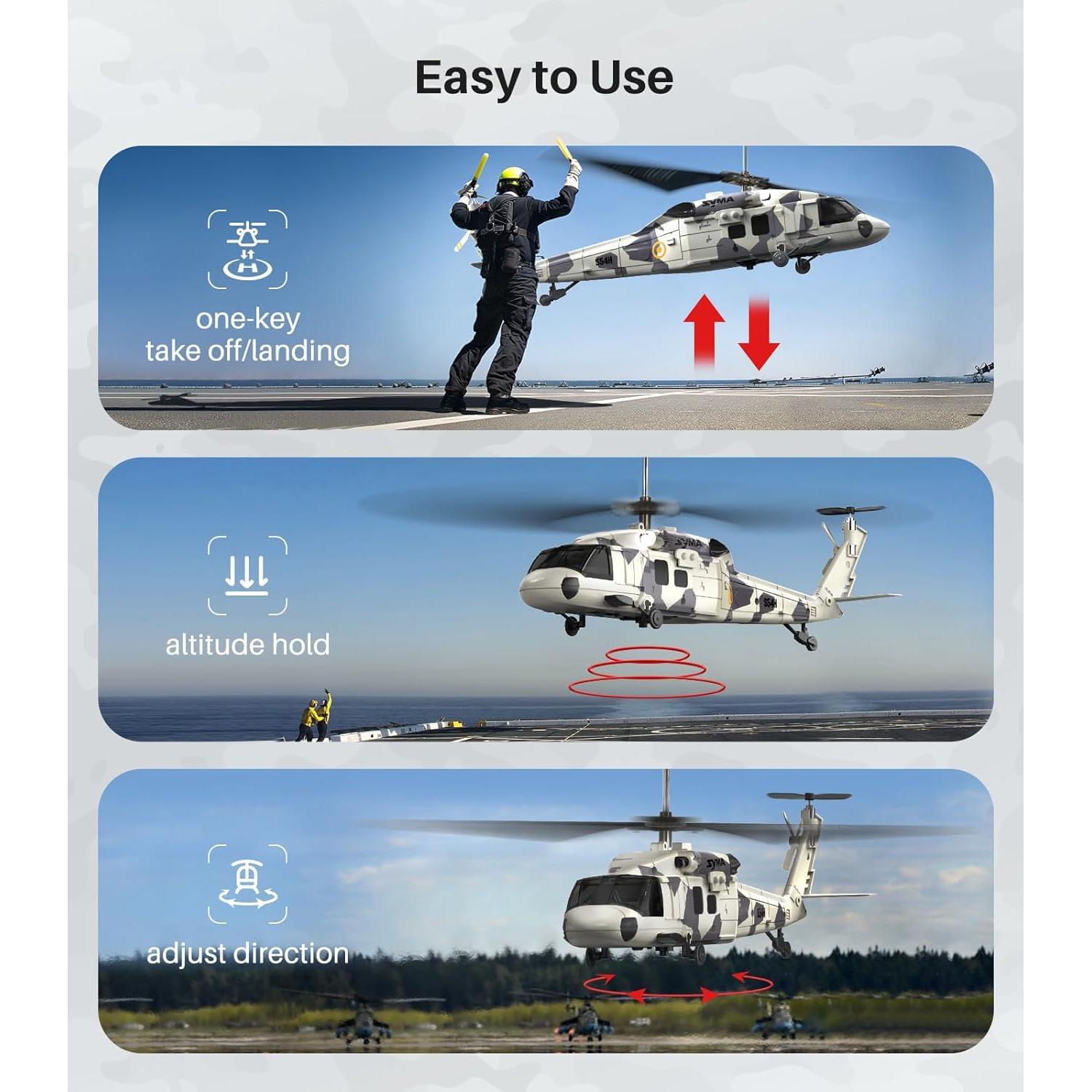 Helicóptero RC SYMA S54H Black Hawk con Giroscopio