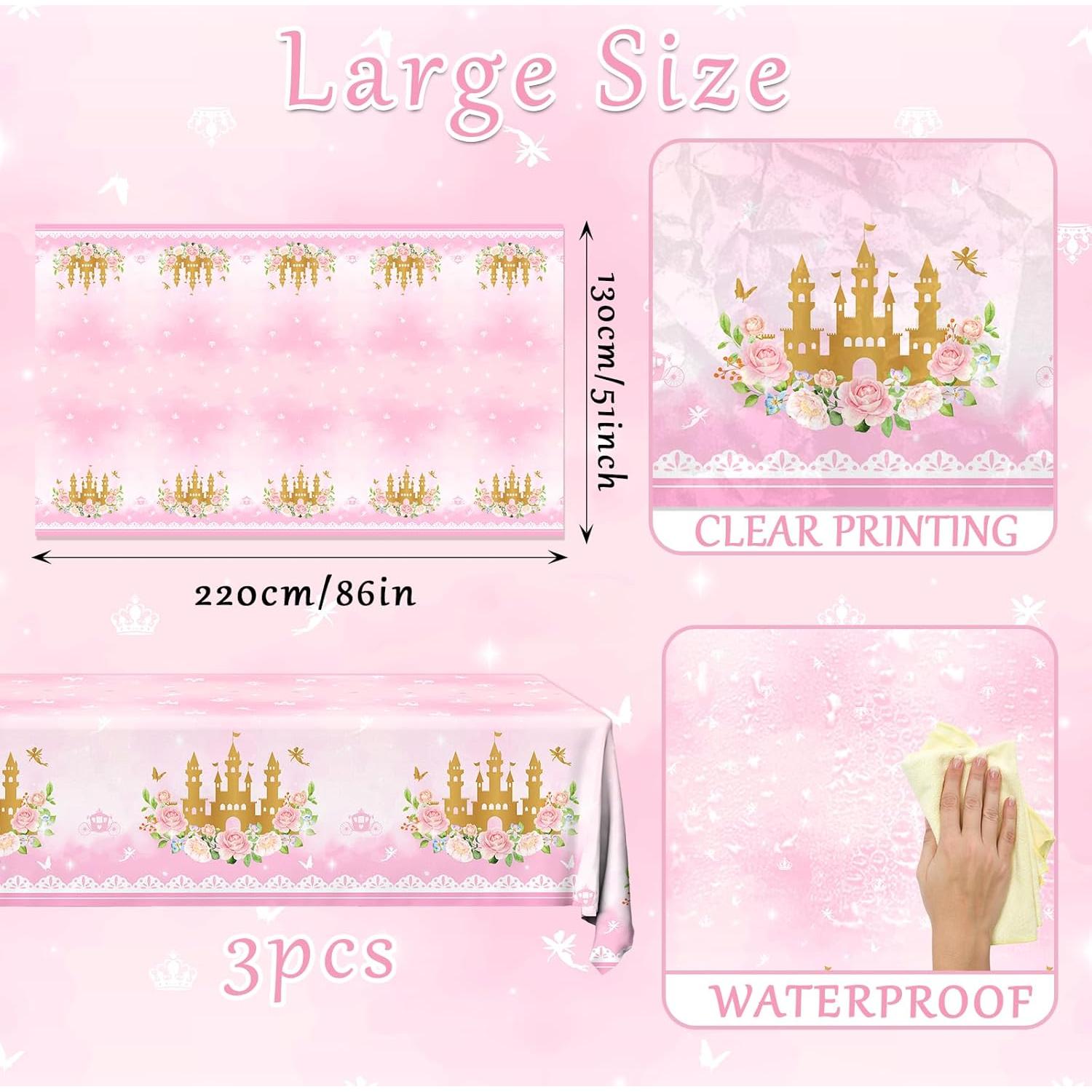 Paquete de 3 Manteles Rectangulares de Princesa Peghoqu 220x130cm