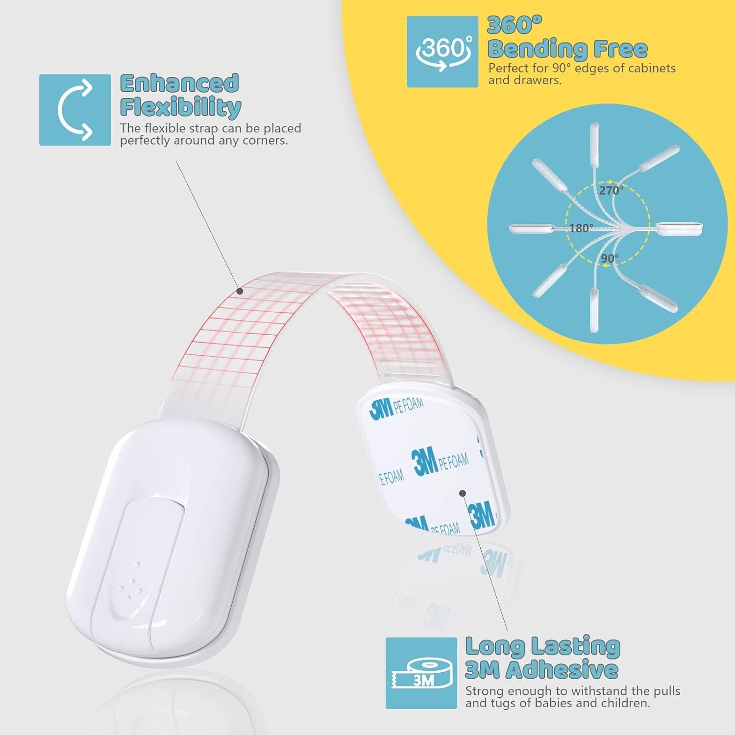 Cerraduras de Seguridad para Gabinetes 4our Kiddies - 2 Paquete