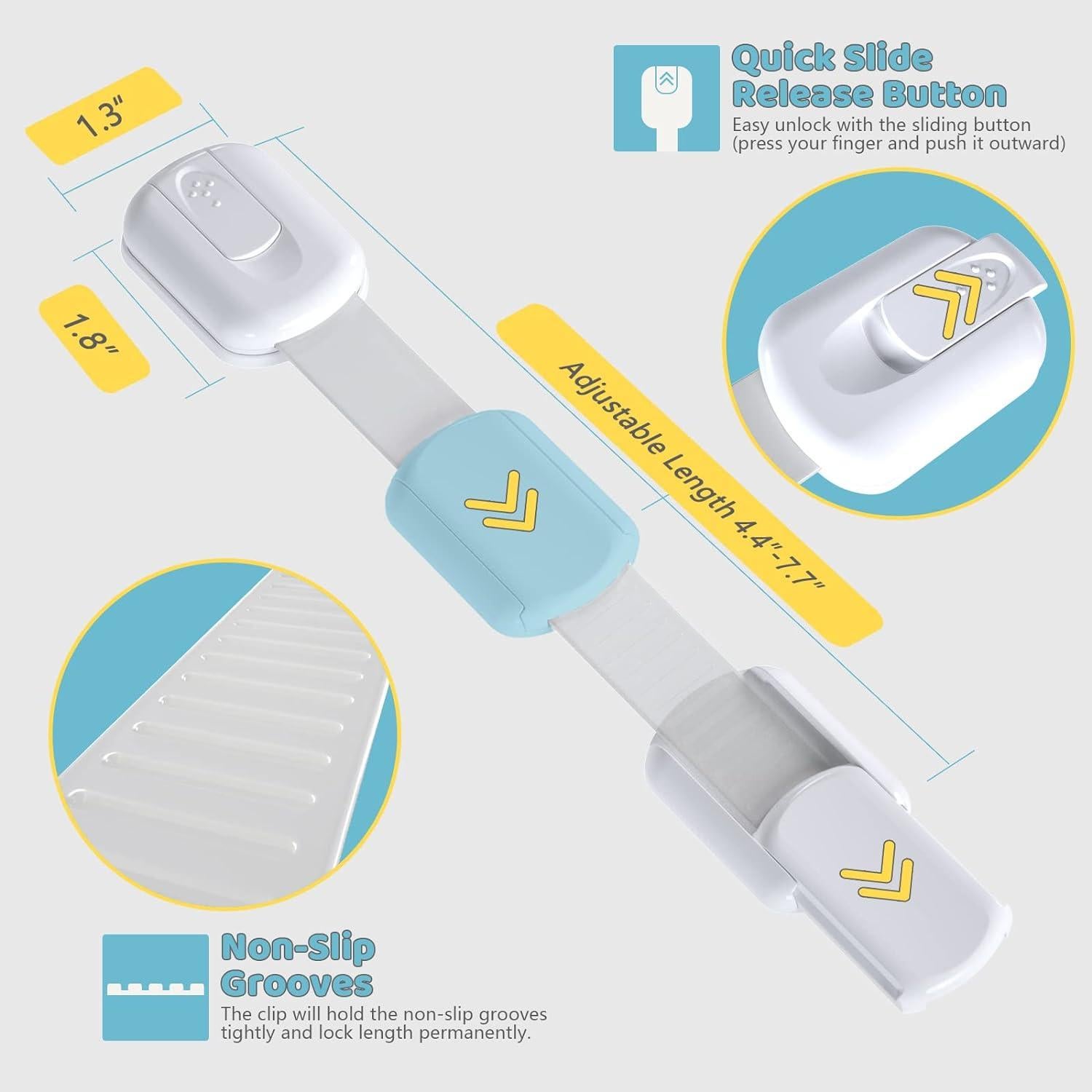 Cerraduras de Seguridad para Gabinetes 4our Kiddies - 2 Paquete