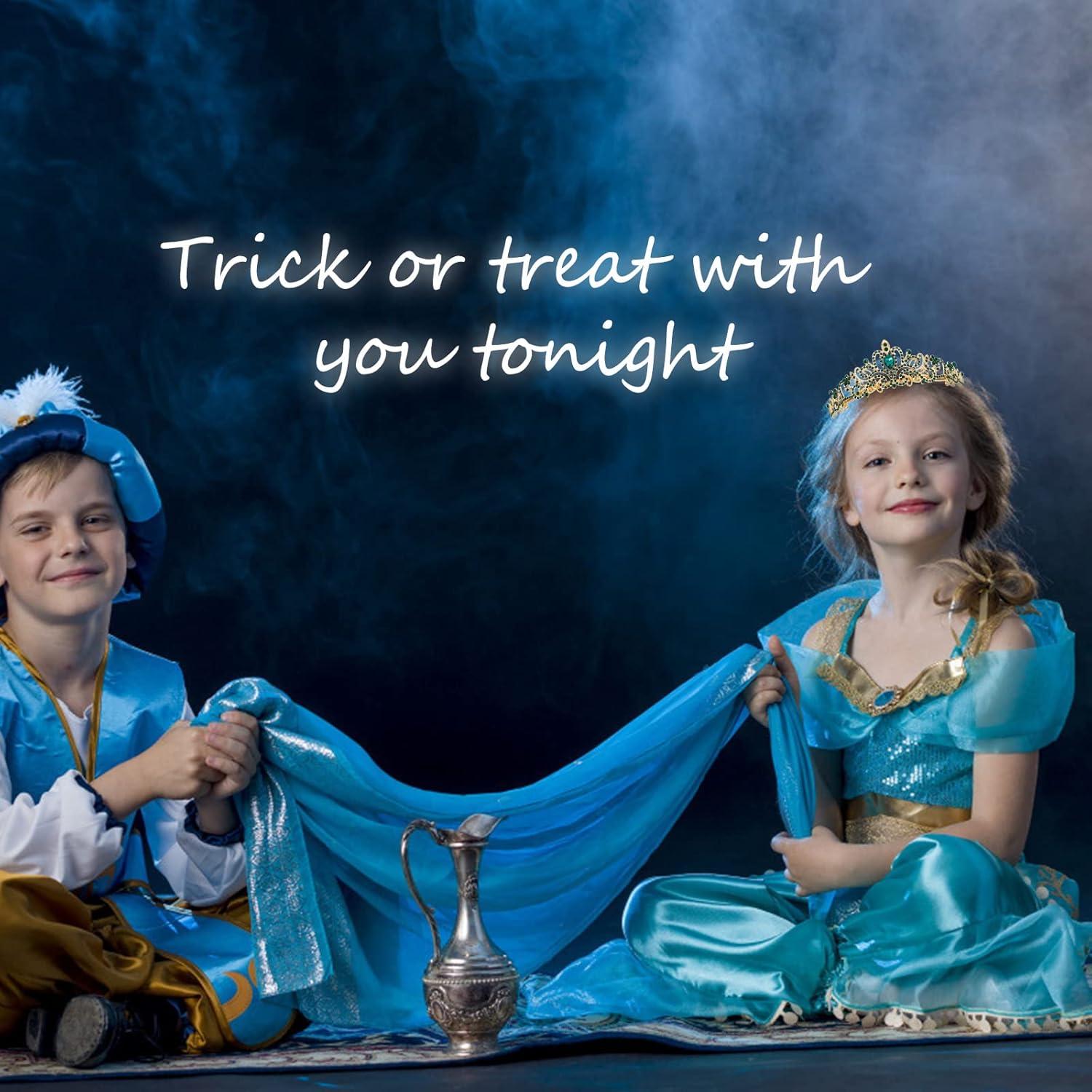 Corona de Princesa Velscrun con Tiara Verde y Banda 170 cm