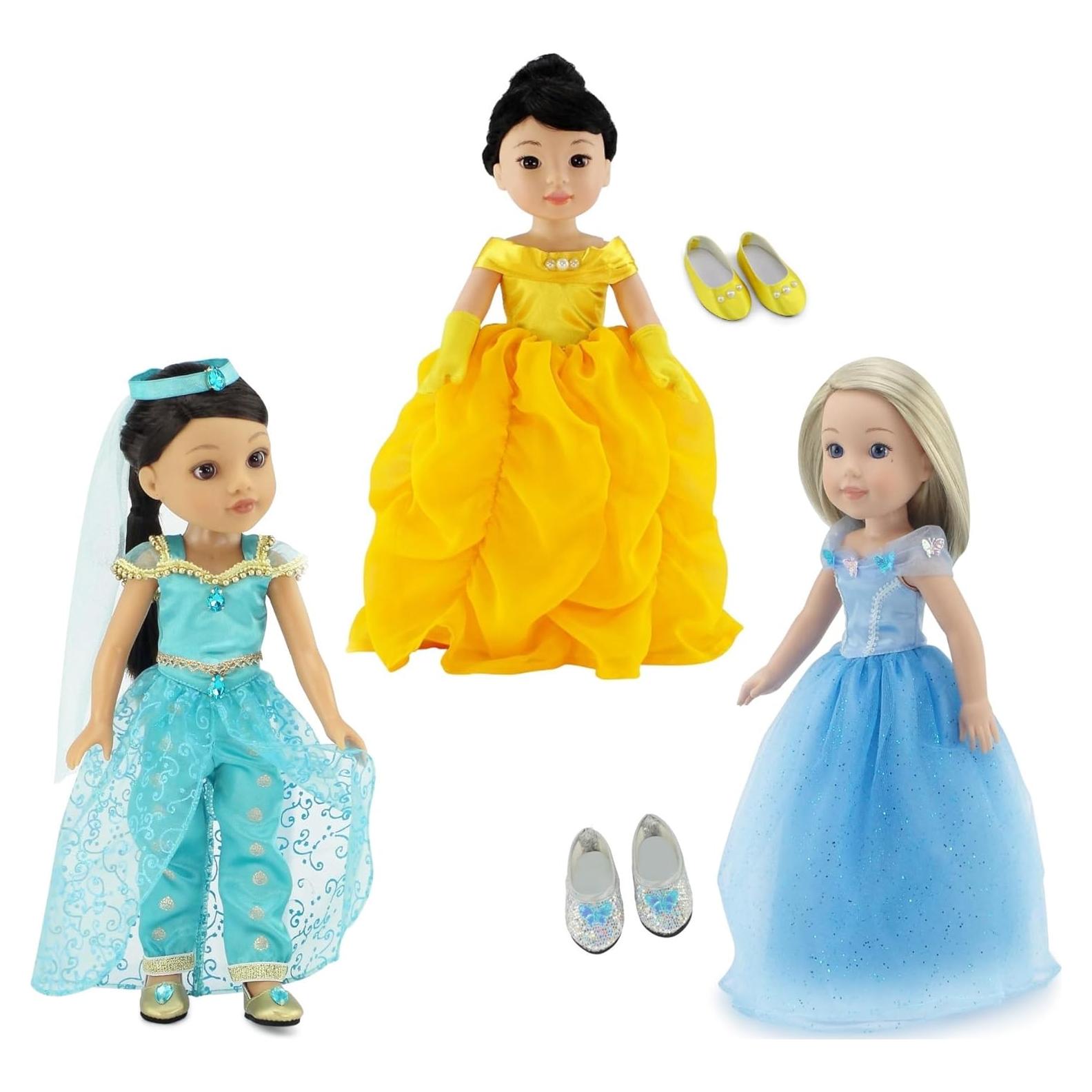 Conjunto de Ropa de Princesa para Muñeca 14" Emily Rose 9 Piezas