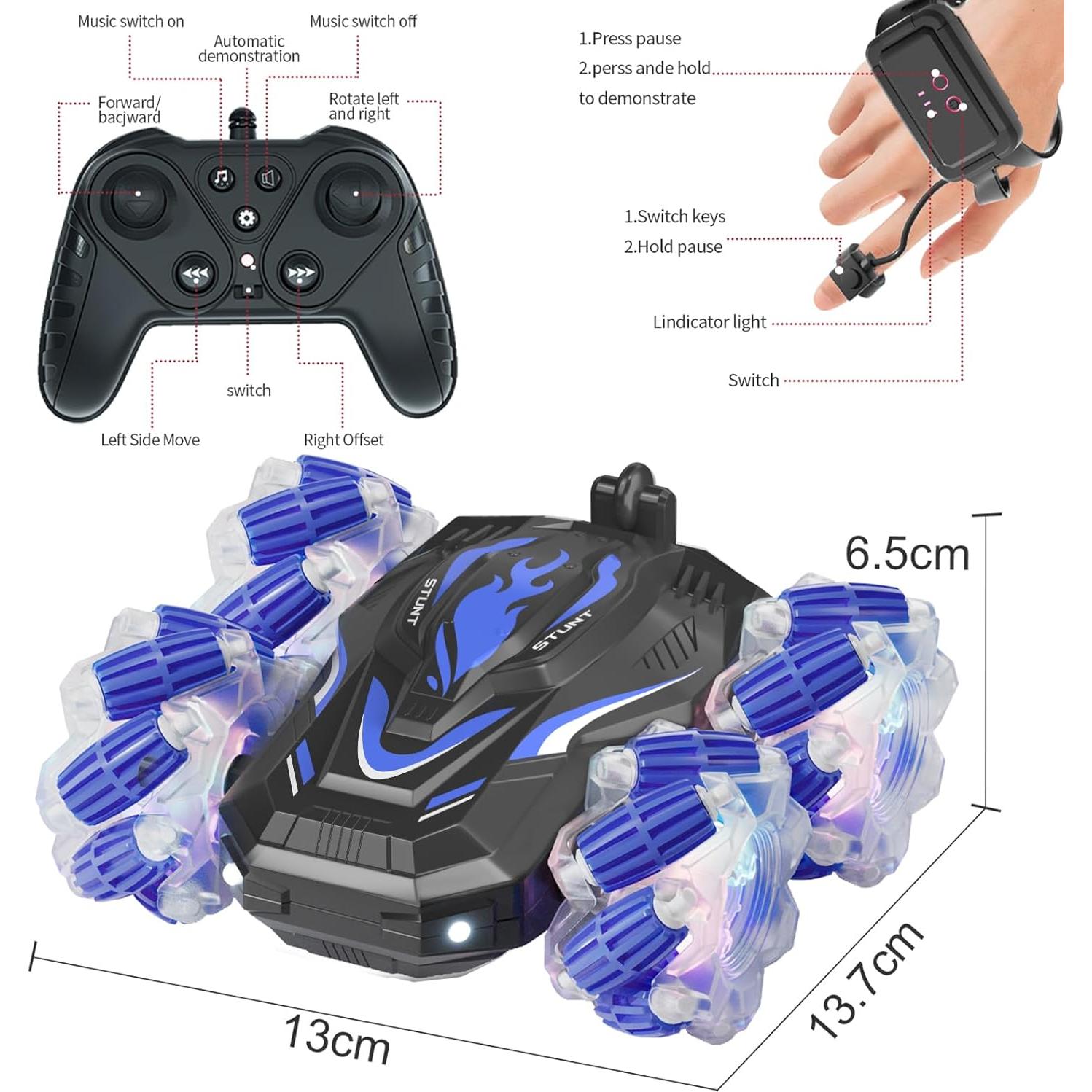 Coche Acrobático RC LOOZIX con Detección de Gestos y Luces