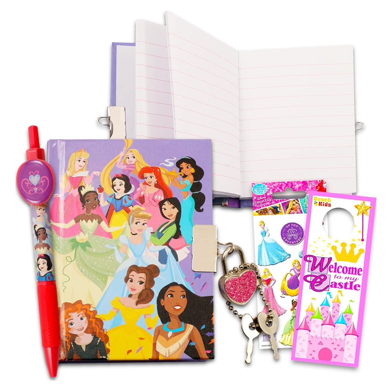 Conjunto Diario y Bolígrafo Princesa Disney 3 Piezas 150 Hojas