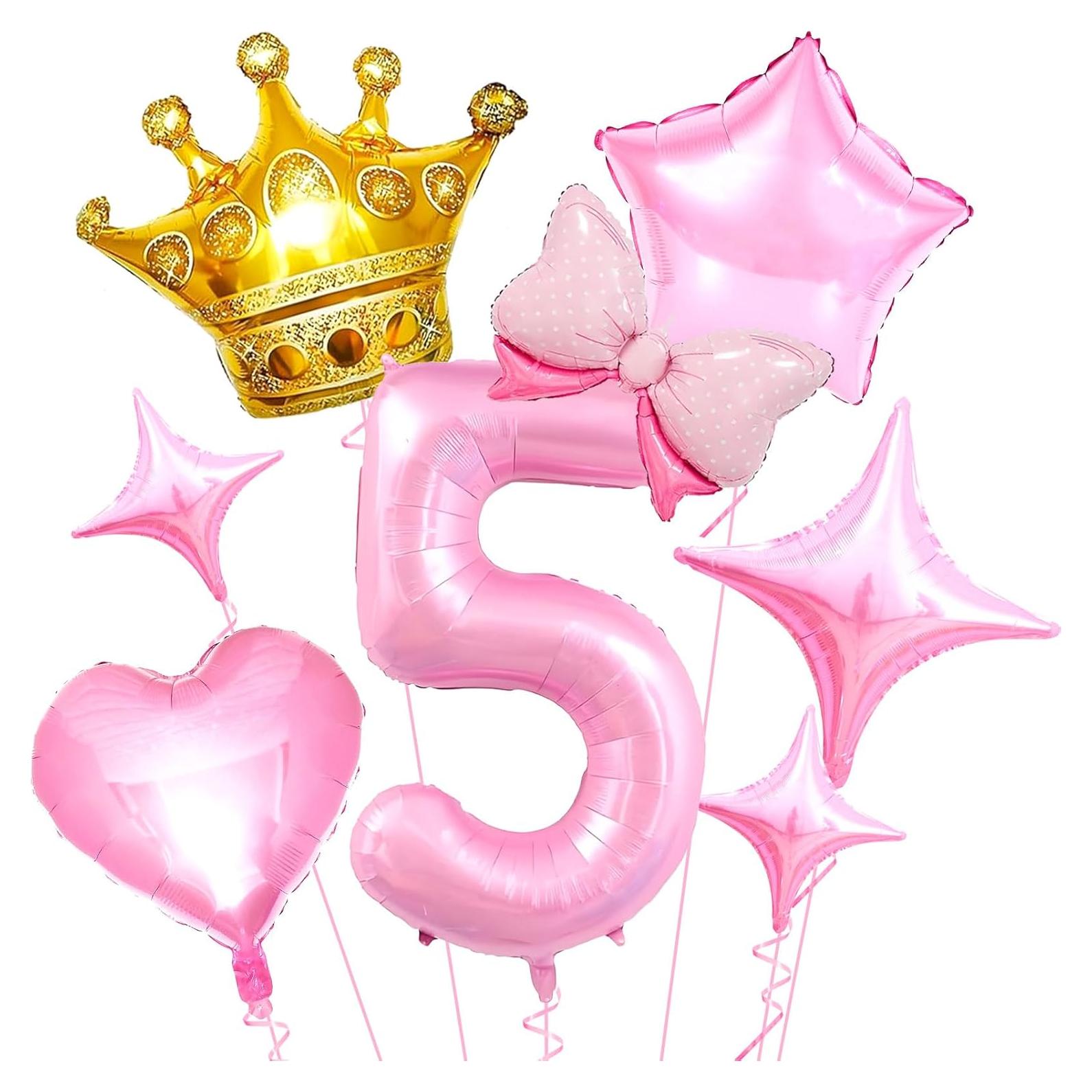 Decoraciones de Fiesta de Cumpleaños Princesa - Globos Rosa 5