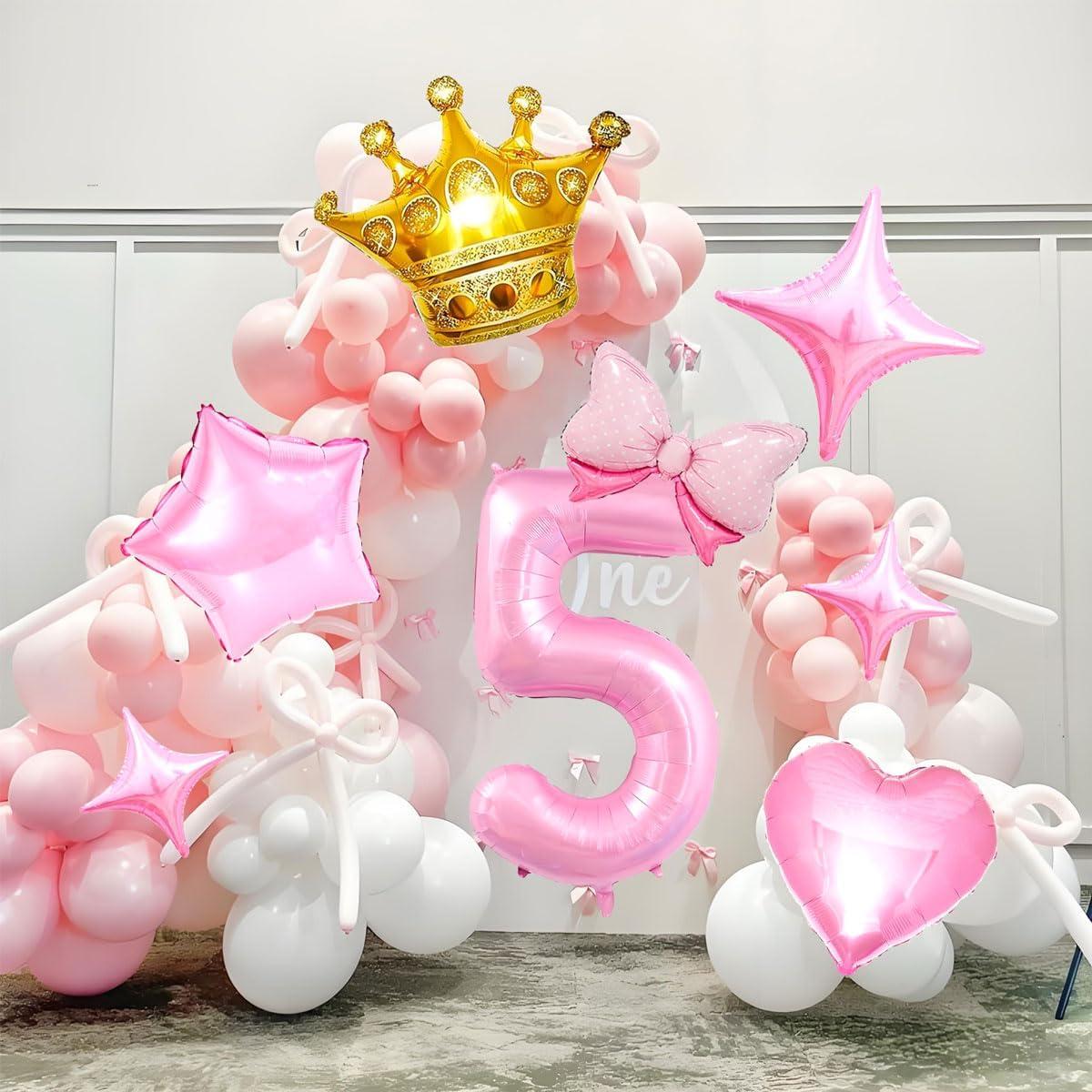 Decoraciones de Fiesta de Cumpleaños Princesa - Globos Rosa 5