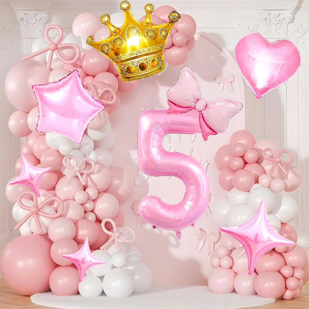 Decoraciones de Fiesta de Cumpleaños Princesa - Globos Rosa 5