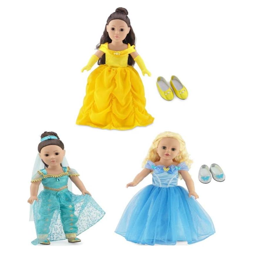 Conjunto de Ropa para Muñeca Emily Rose 18" - 9 Piezas Princesa